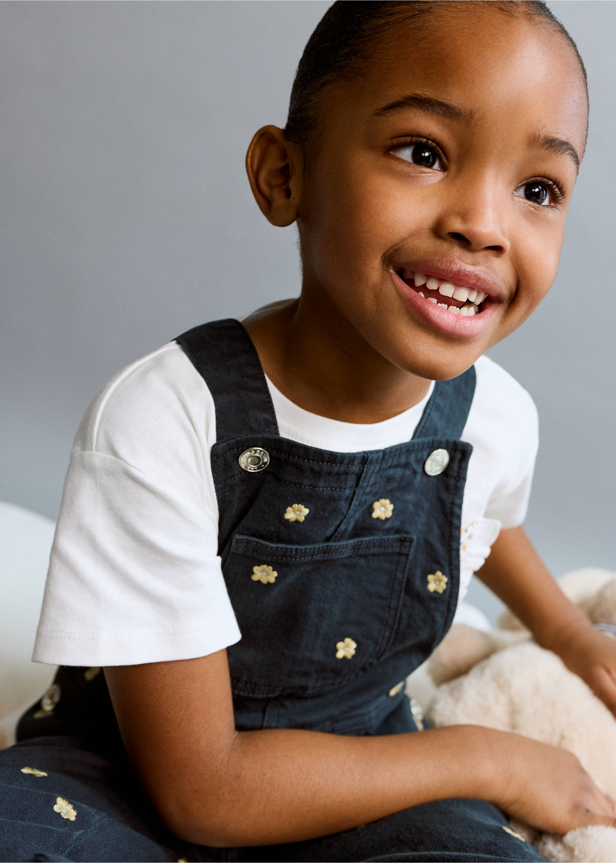 Peto largo bordado flores - Detalle del artículo 1, Azul marino. Ref: 27094427-00.