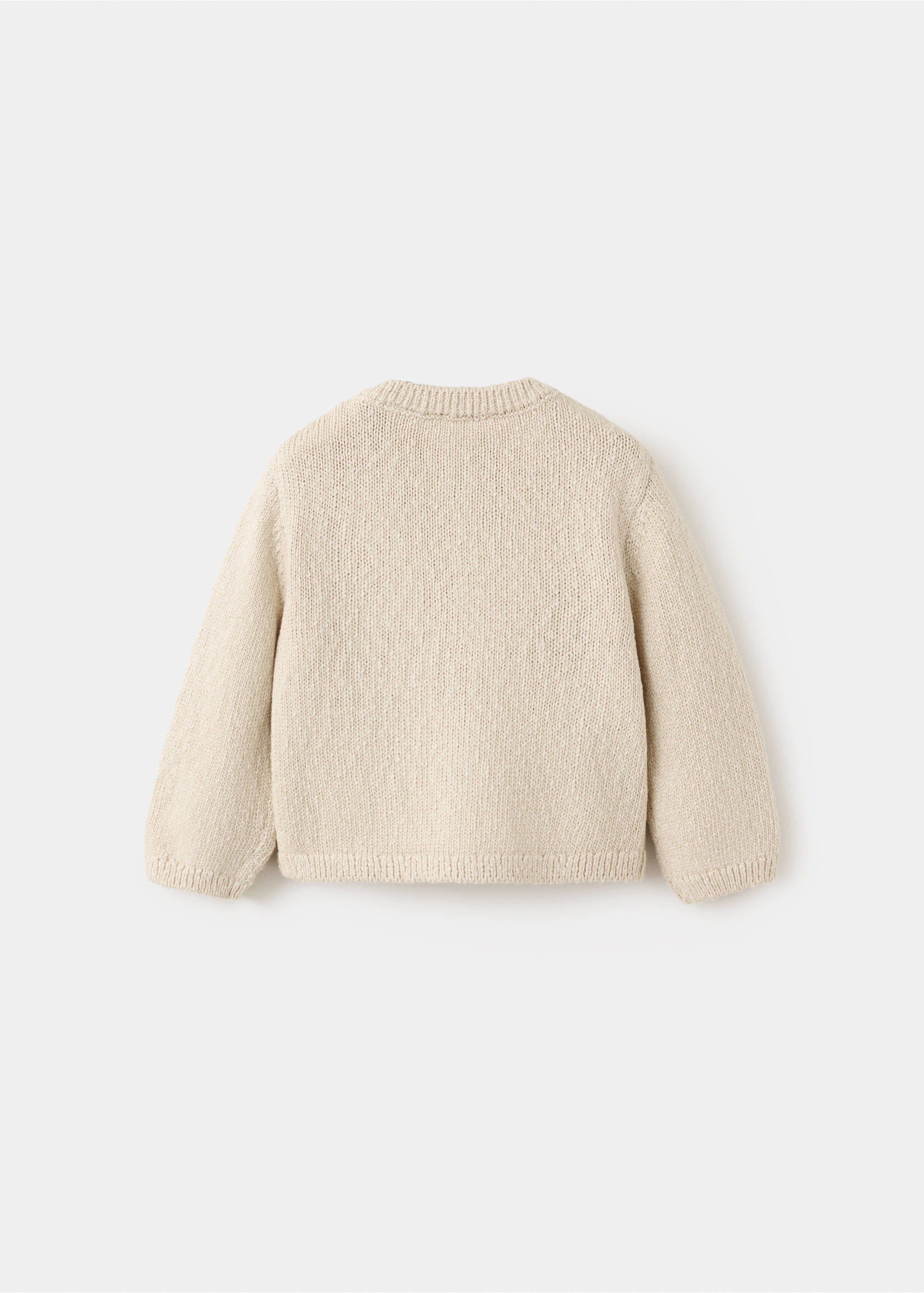 Knitted button cardigan - Reverse of the article, Ecru. Ref: 27094429-00.