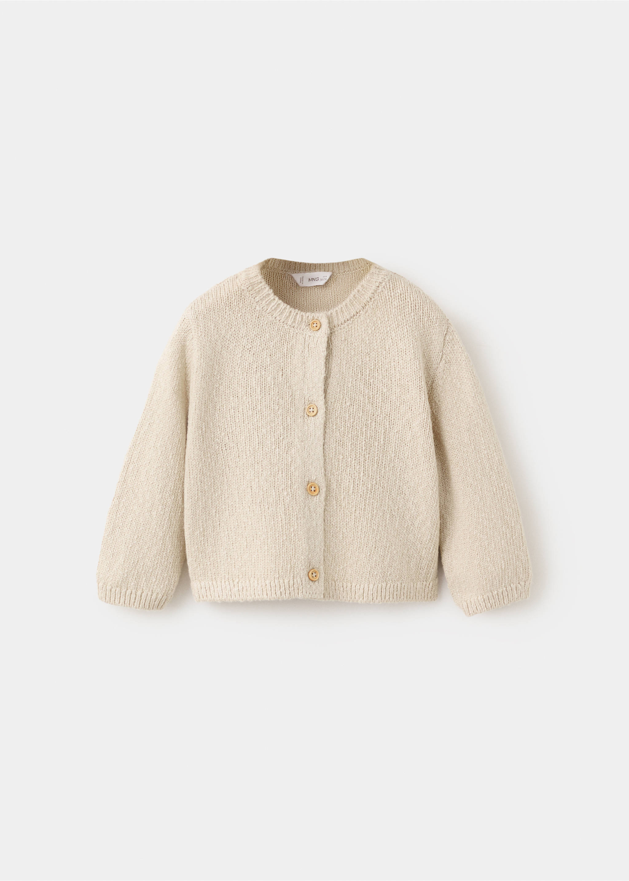Knitted button cardigan - Article without model, Ecru. Ref: 27094429-00.