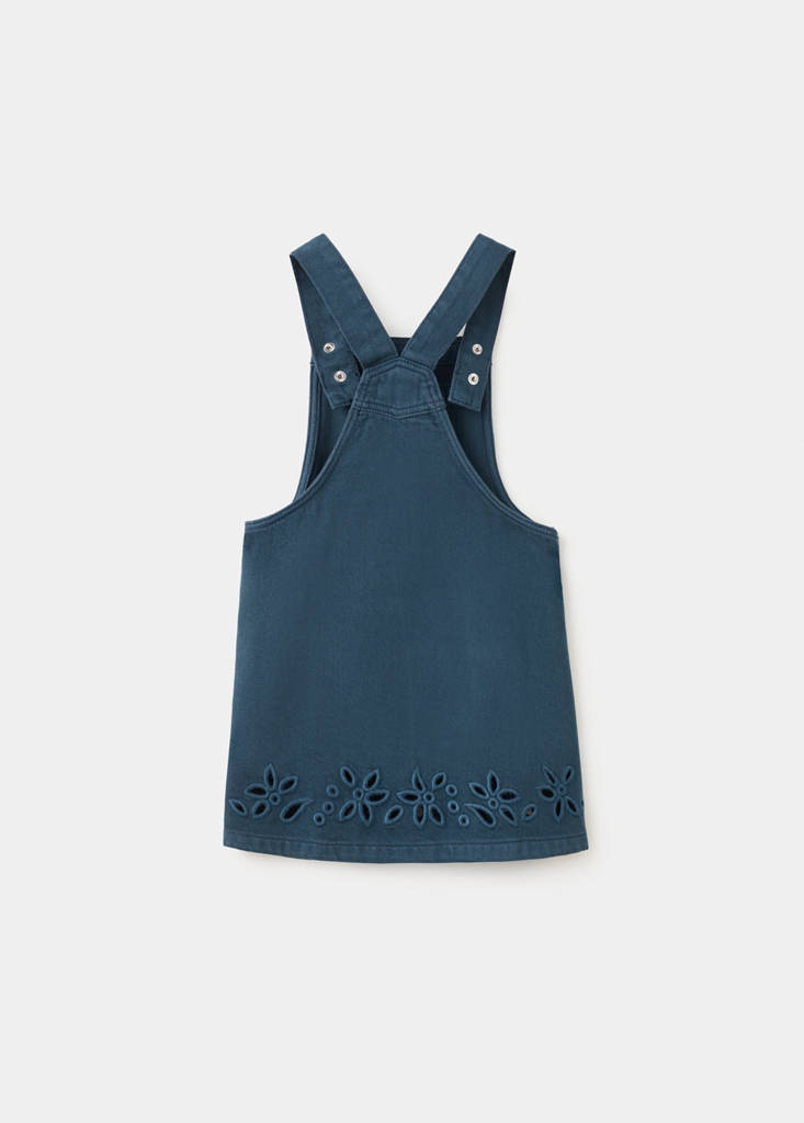 Short denim pinafore — Navy
