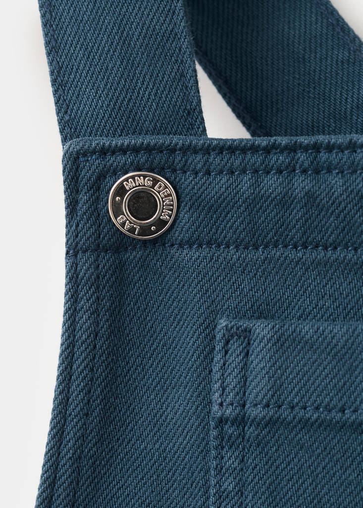 Short denim pinafore — Navy