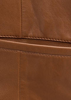 Double-breasted leather jacket — Medium Brown 6