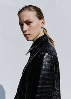 Double-breasted leather jacket — Black 4