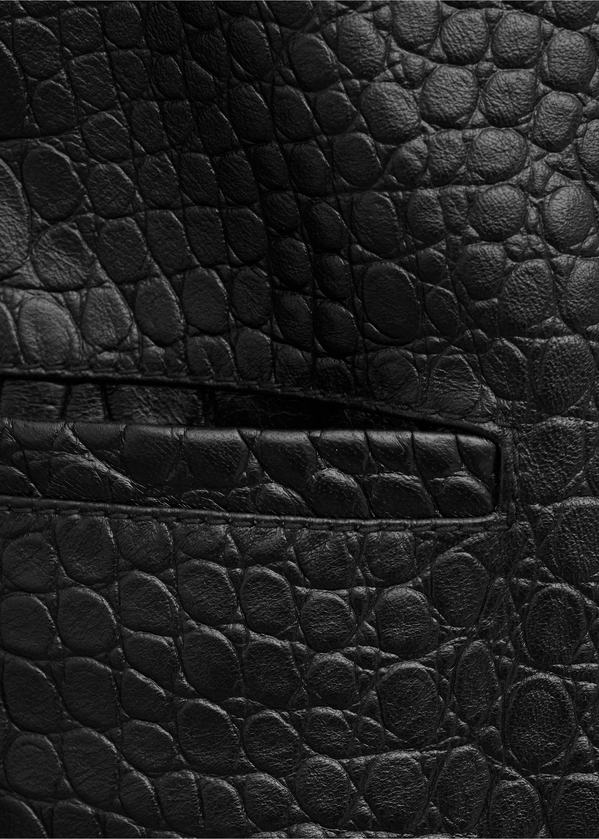 Double-breasted leather jacket - Details of the article 0, Black. Ref: 27094432-00.