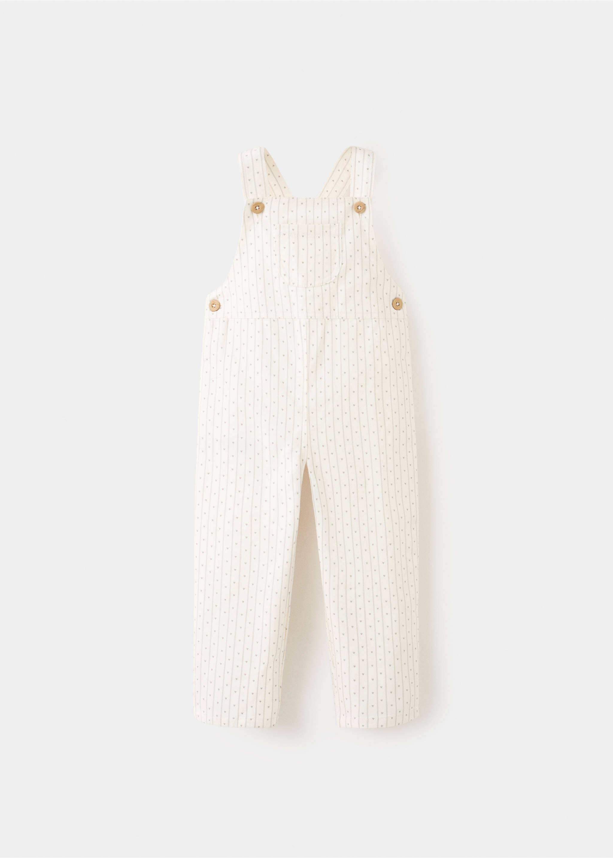 Ogrodniczki dżinsowe w paski - Artykuł bez modela/modelki, Złamana biel. Ref: 27094435-00.