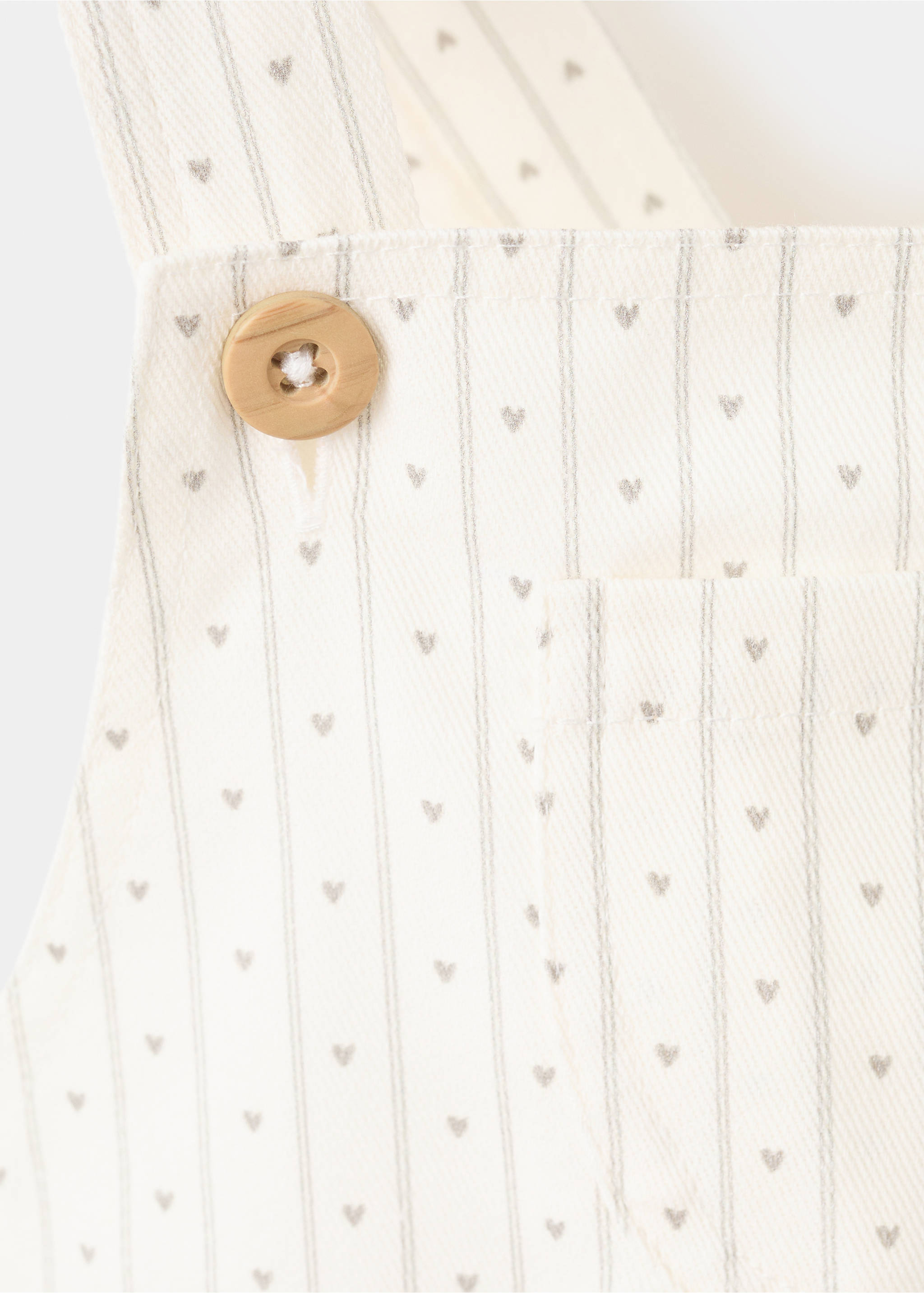 Ogrodniczki dżinsowe w paski - Szczegóły artykułu 8, Złamana biel. Ref: 27094435-00.