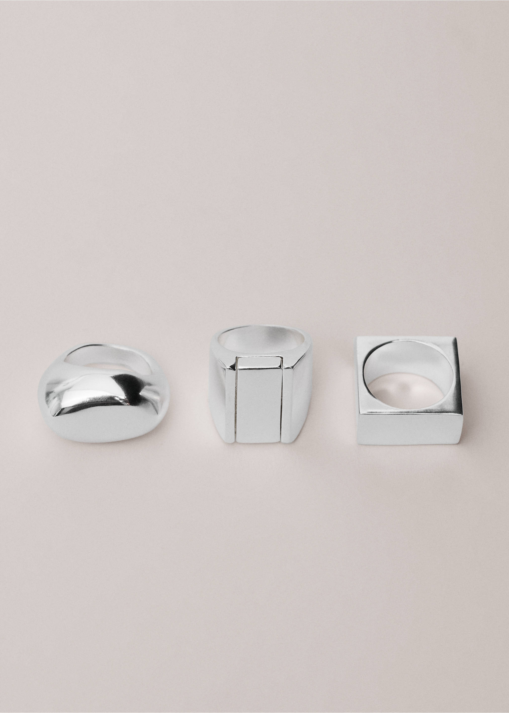 مجموعة من 3 خواتم - منتج دون نموذج, فضي. Ref: 27094443-00.