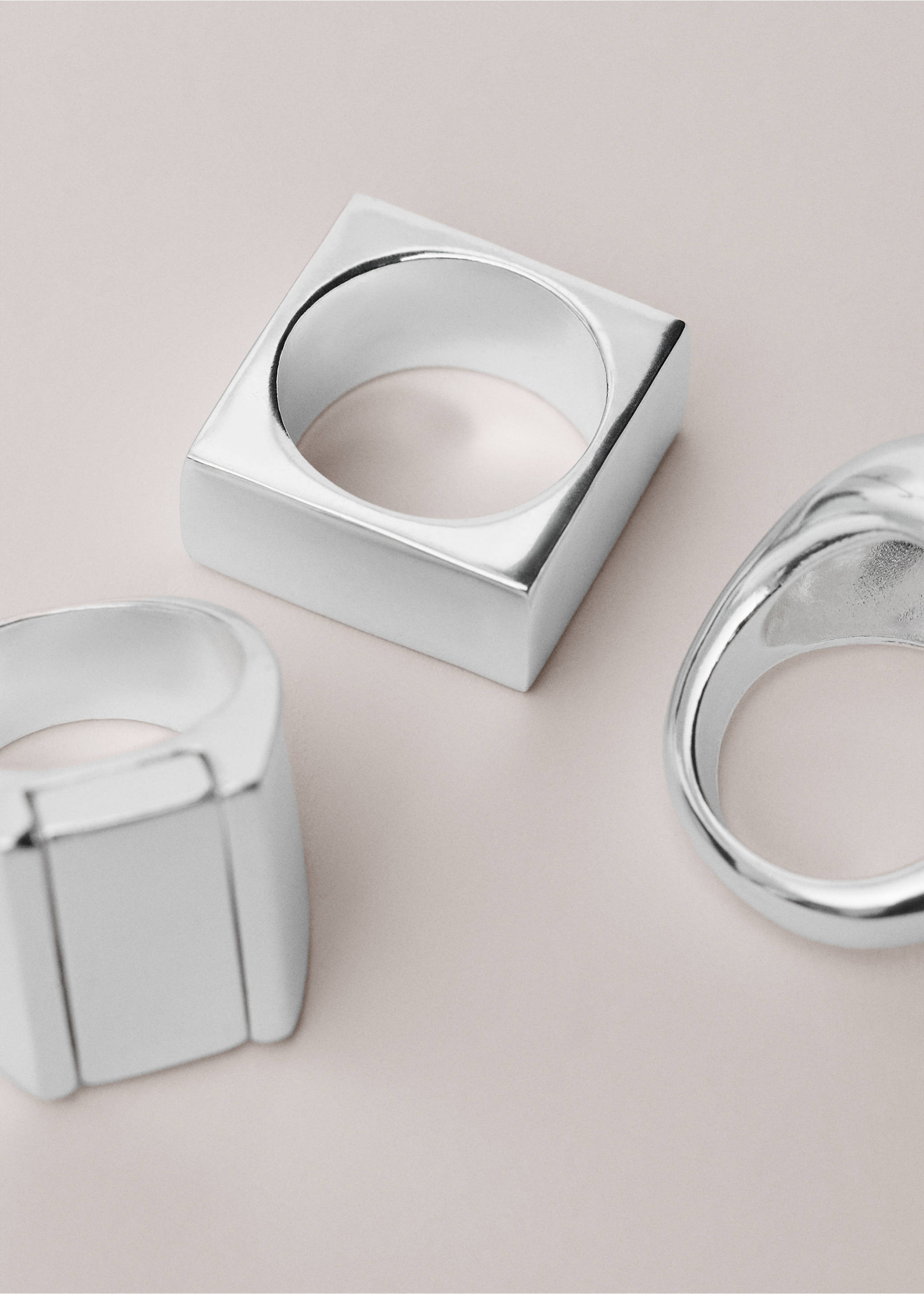 مجموعة من 3 خواتم - رؤية وسط, فضي. Ref: 27094443-00.