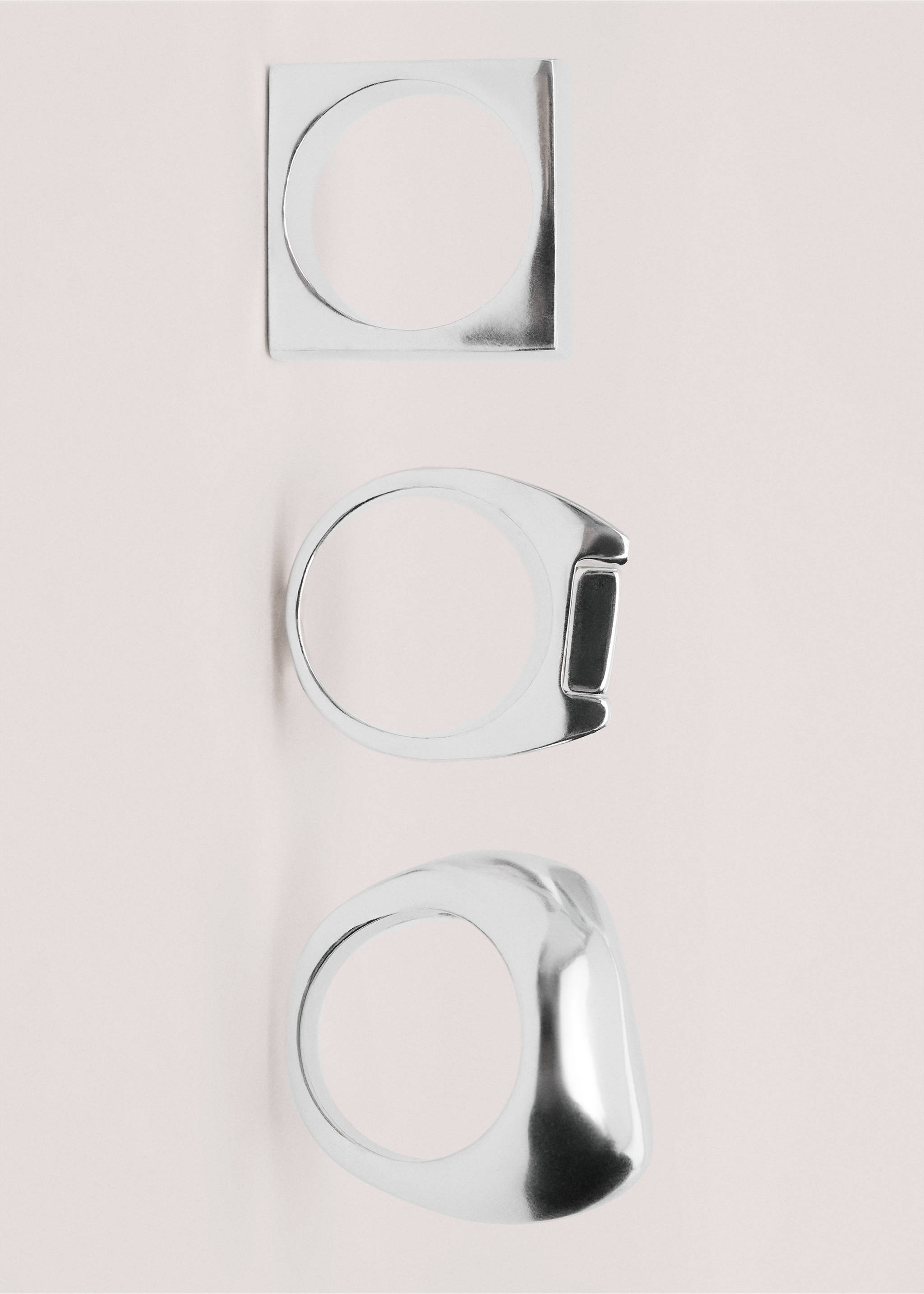 مجموعة من 3 خواتم - تفاصيل المنتج 1, فضي. Ref: 27094443-00.