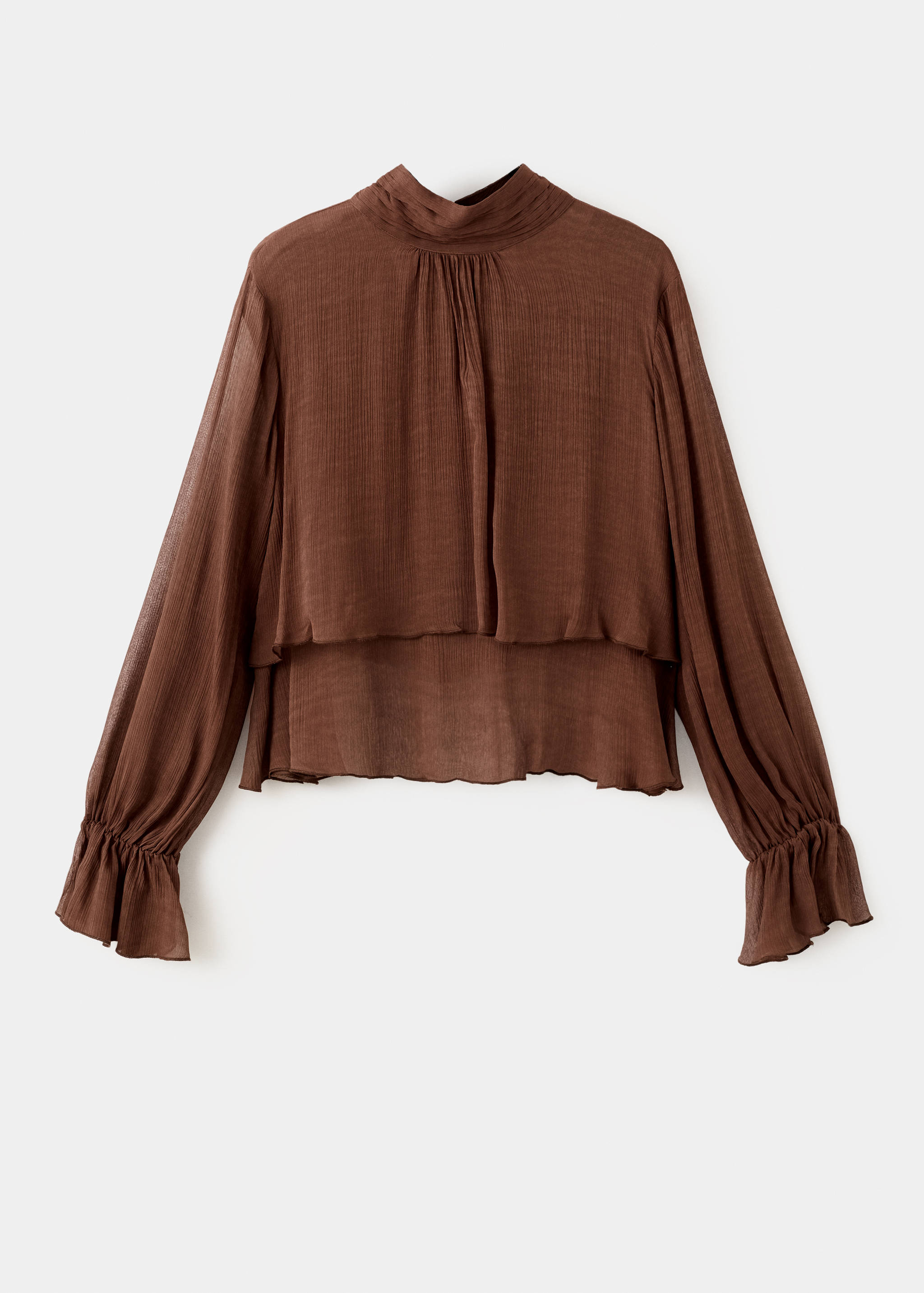 Bluse mit Volants und hohem Kragen - Artikel ohne Model