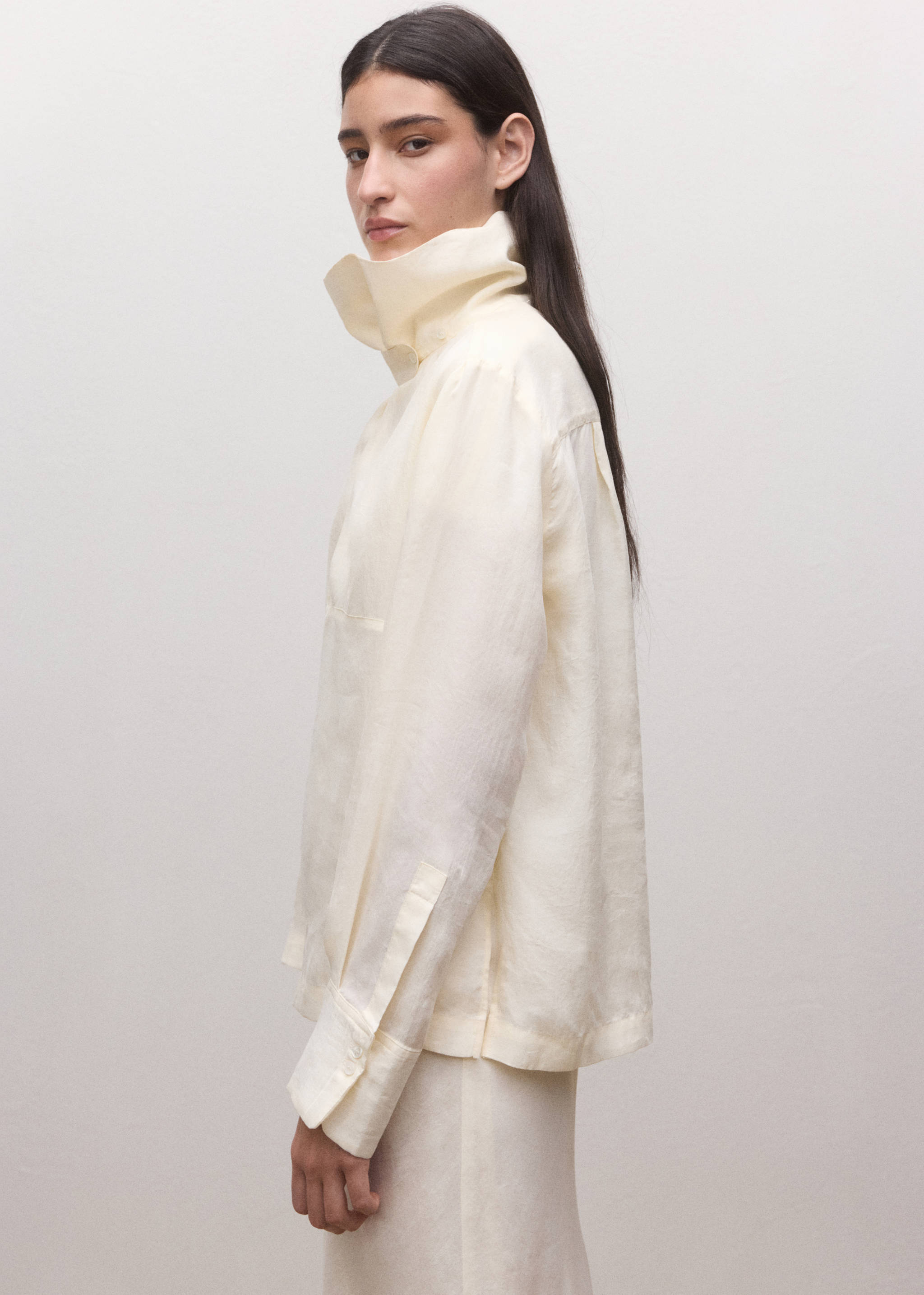 Camisa lyocell coll embut - Pla mig