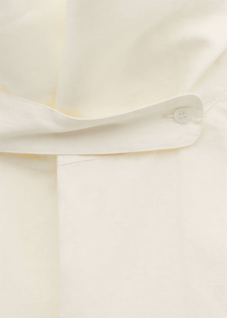 Lyocell funnel neck shirt — Ecru