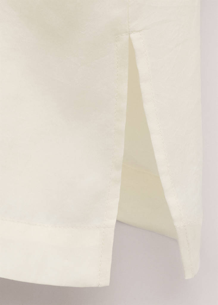 Lyocell funnel neck shirt — Ecru