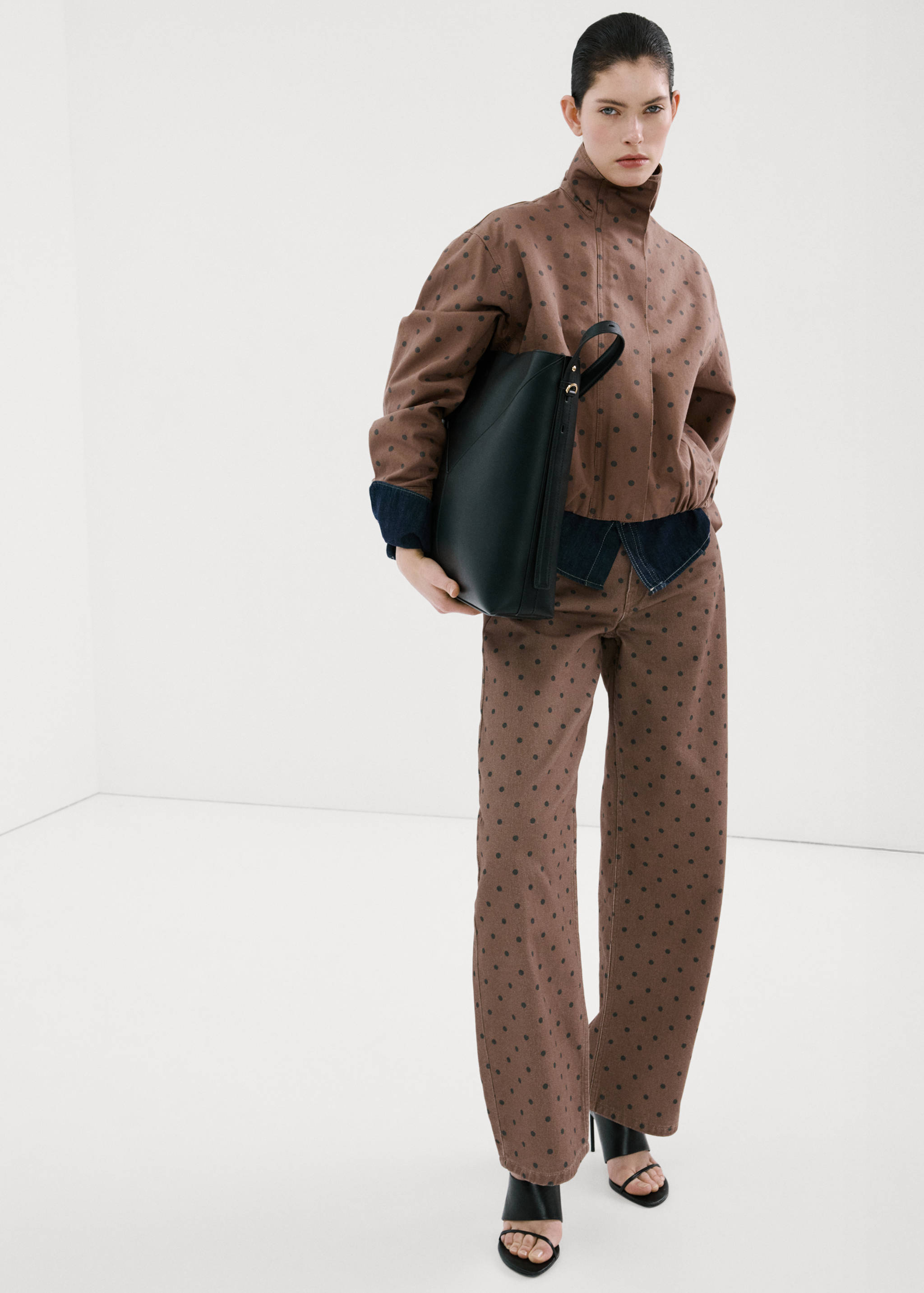 Chaqueta bomber vaquera lunares - Plano general