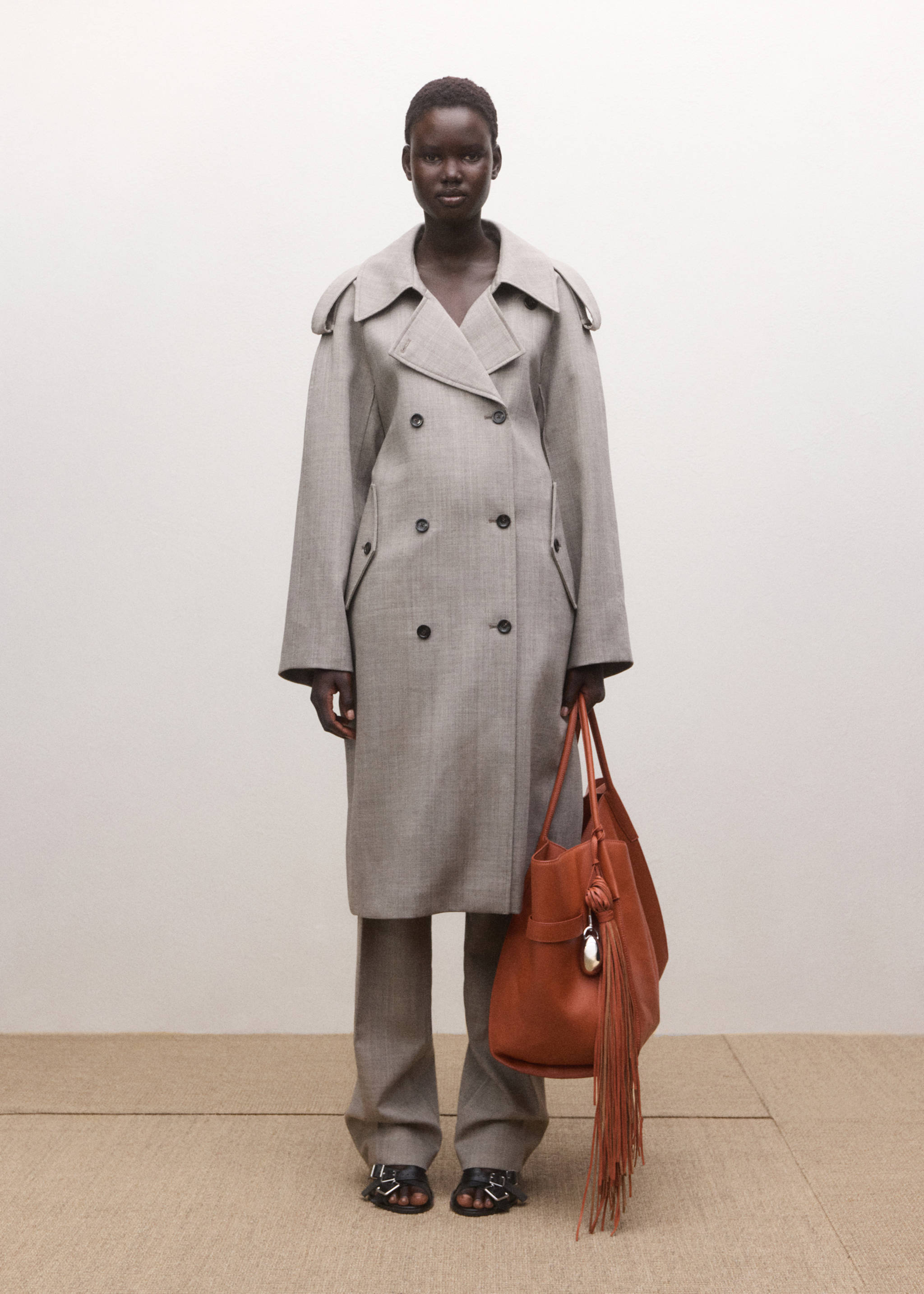 Fringed leather keyring - General plane