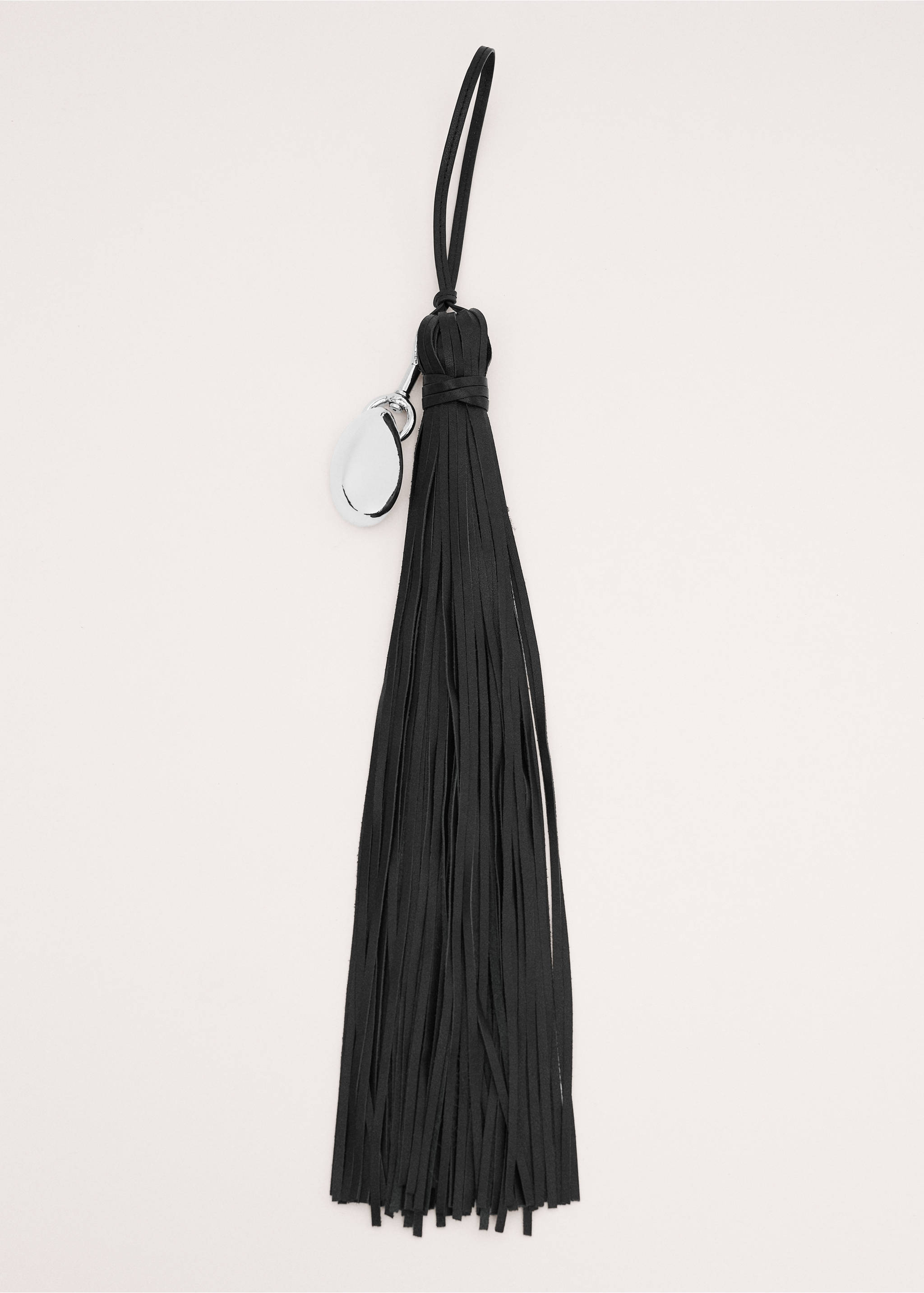 Fringed leather keyring - Article without model, Black. Ref: 27094449-00.