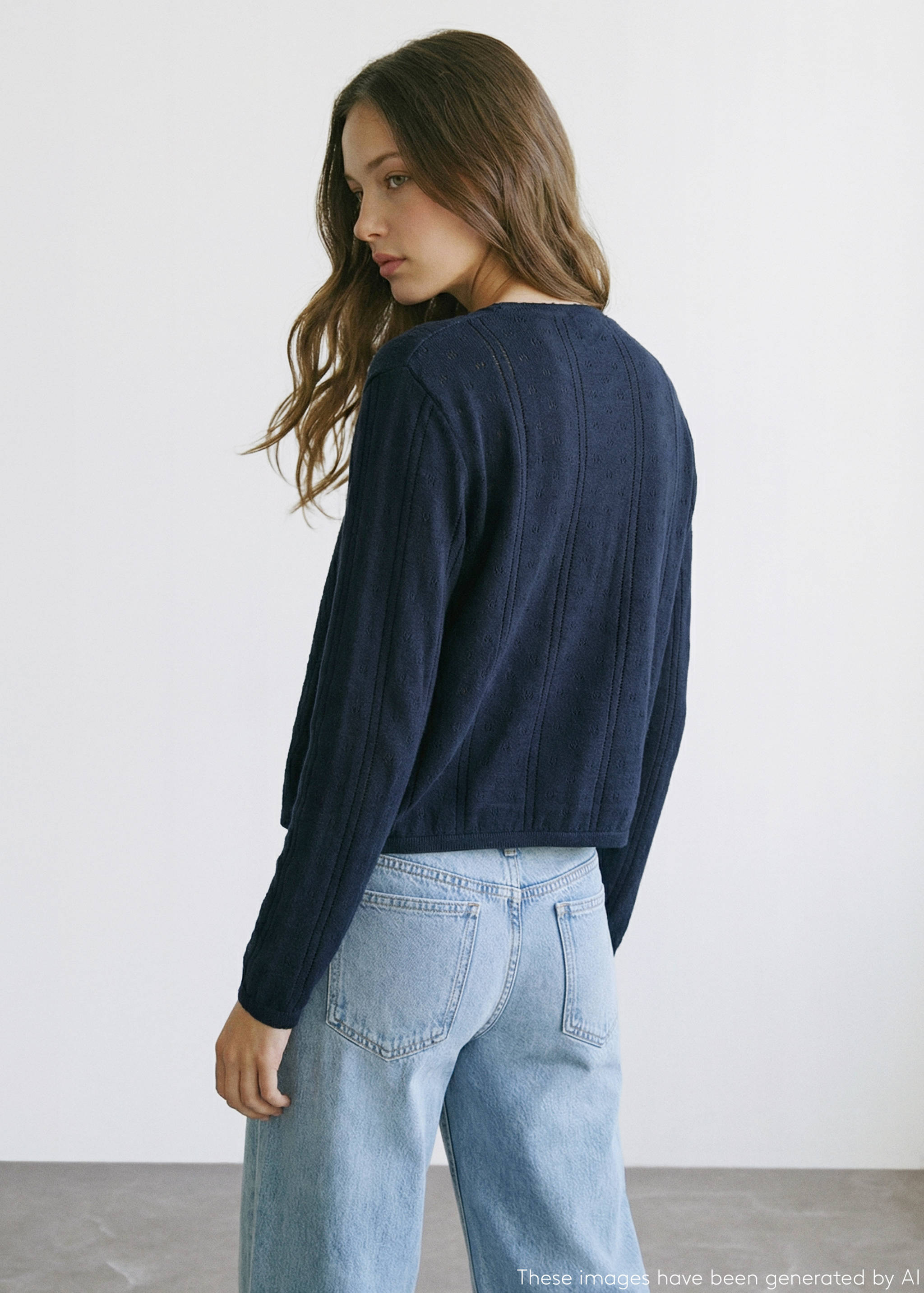 Openwork knit cardigan - Reverse of the article