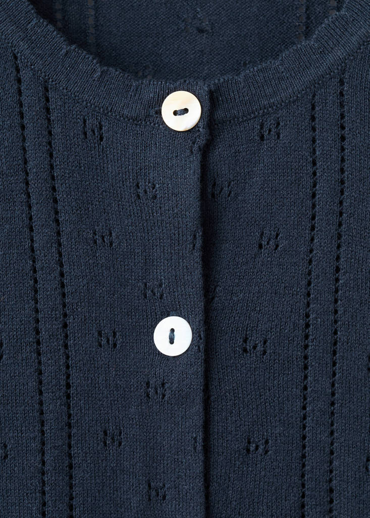 Openwork knit cardigan — Marineblau