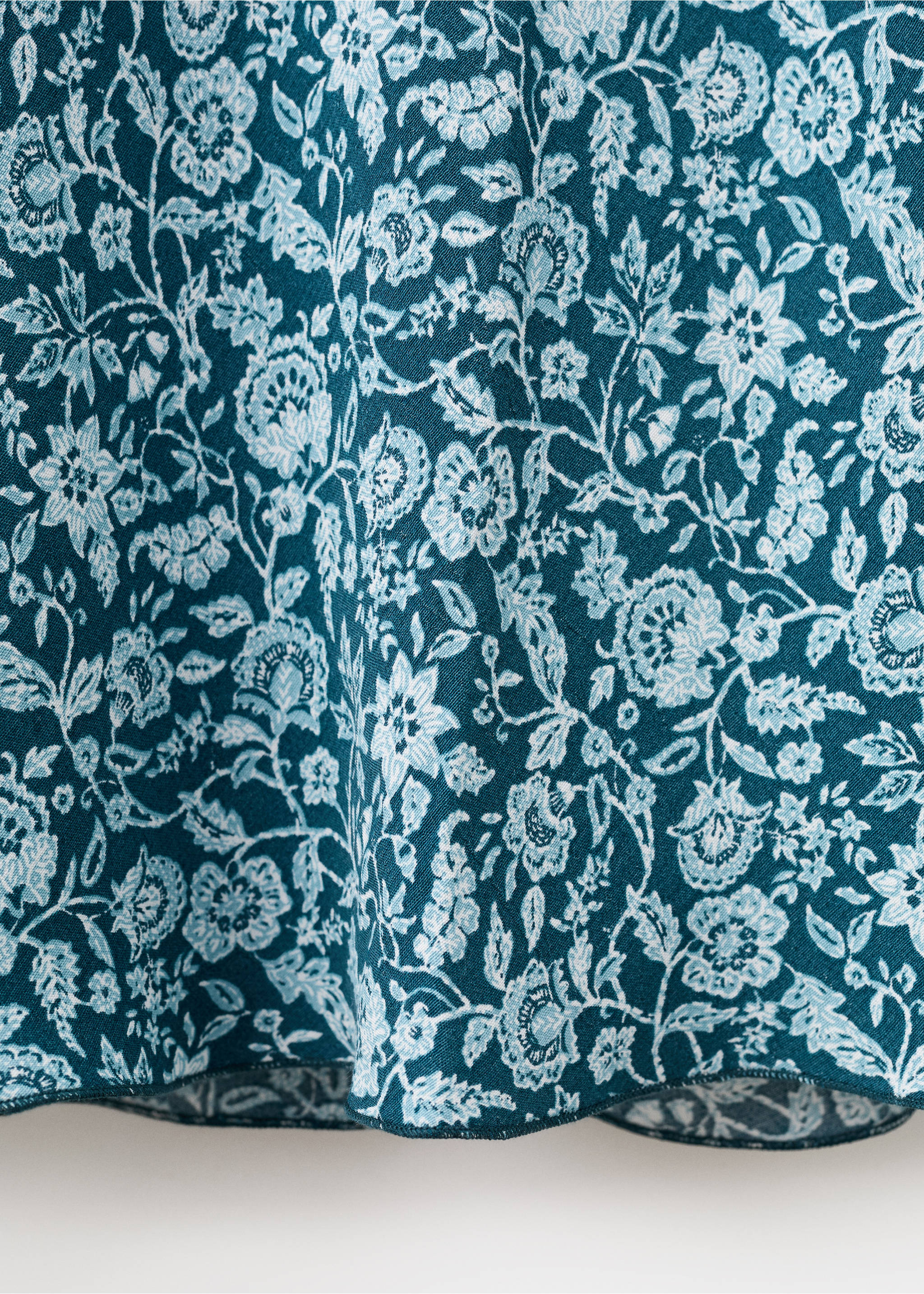 Flowy printed skirt - Details of the article 0, Petrol Blue. Ref: 27094770-00.