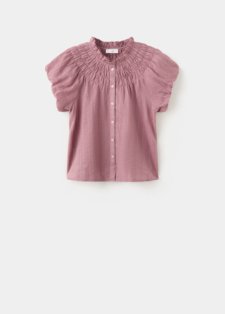 Ruched flowing blouse — Pastel Pink