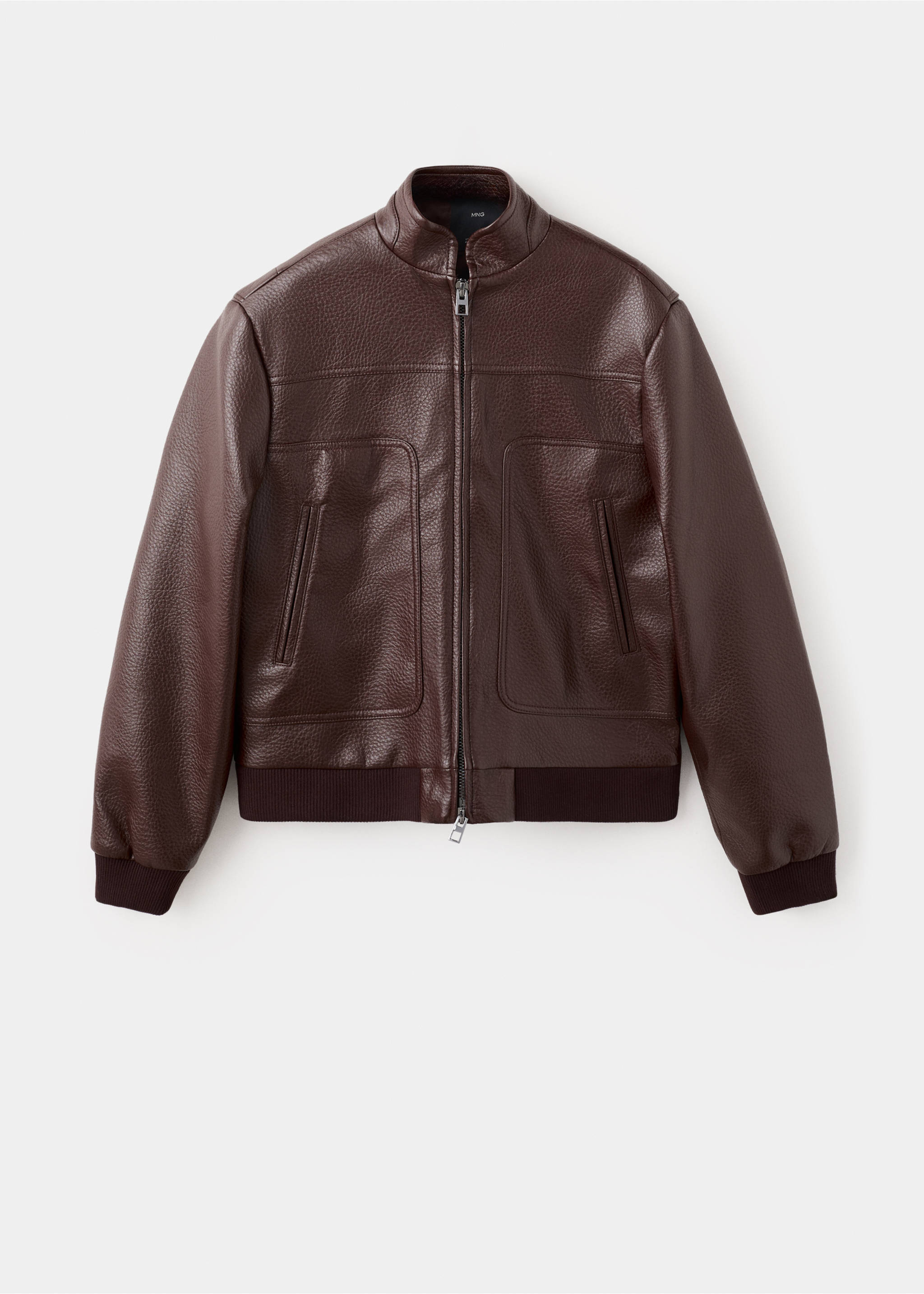 Veste à col officier et poches - Article sans modèle, Grenat. Ref: 27094773-01.