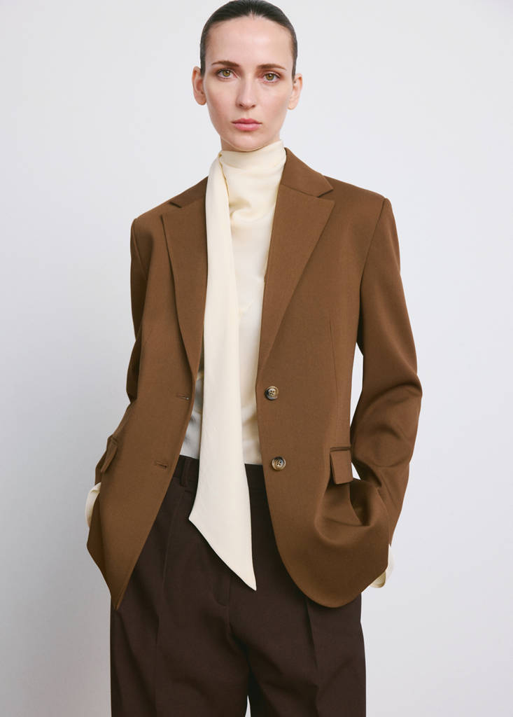 Straight jacket with flap pockets — Caramel