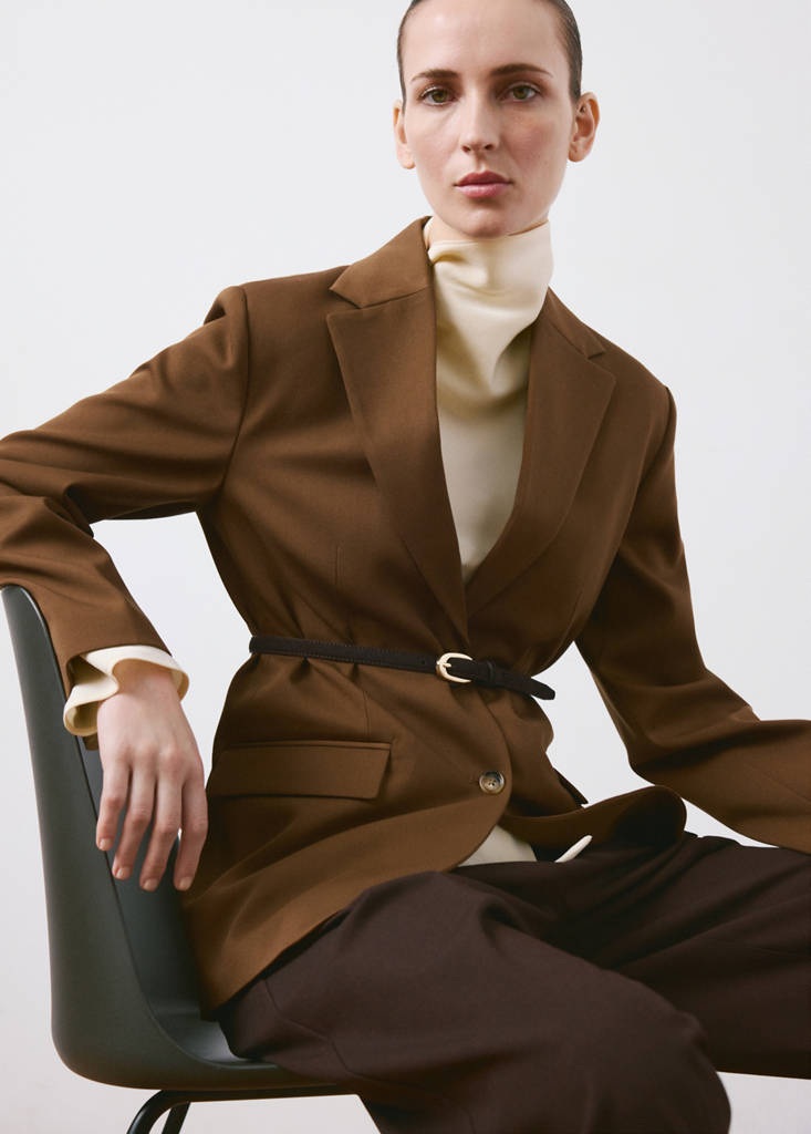 Straight jacket with flap pockets — Caramel