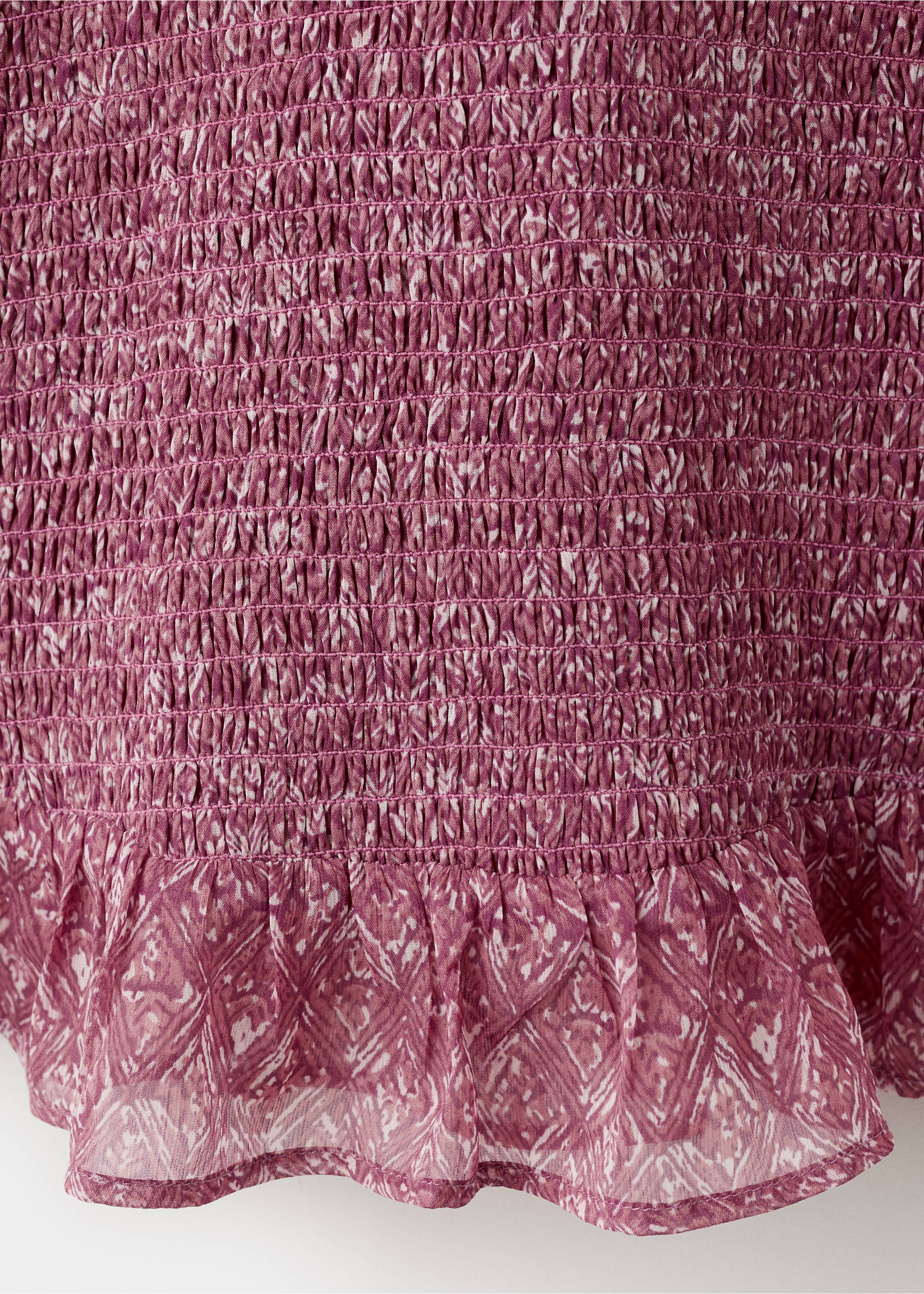 Ruffled printed dress - Details of the article 0, Petrol Blue. Ref: 27094775-00.