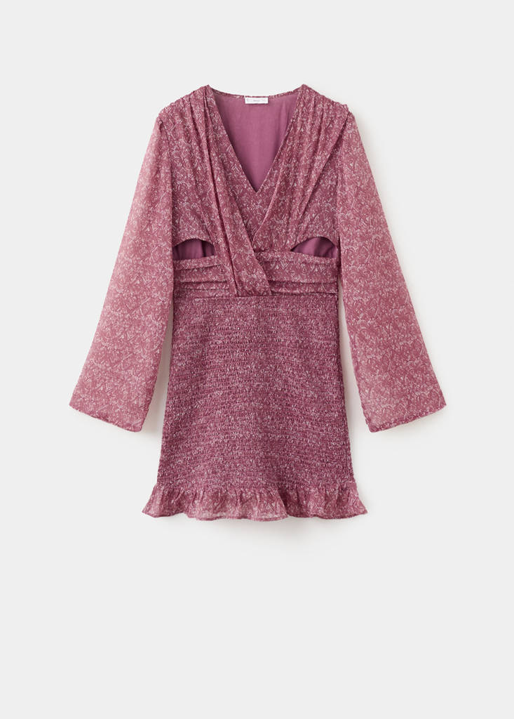 Ruffled printed dress — Petrol Blue