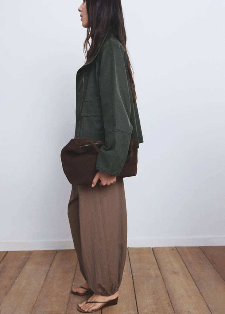 Funnel neck parka with pockets — Khaki