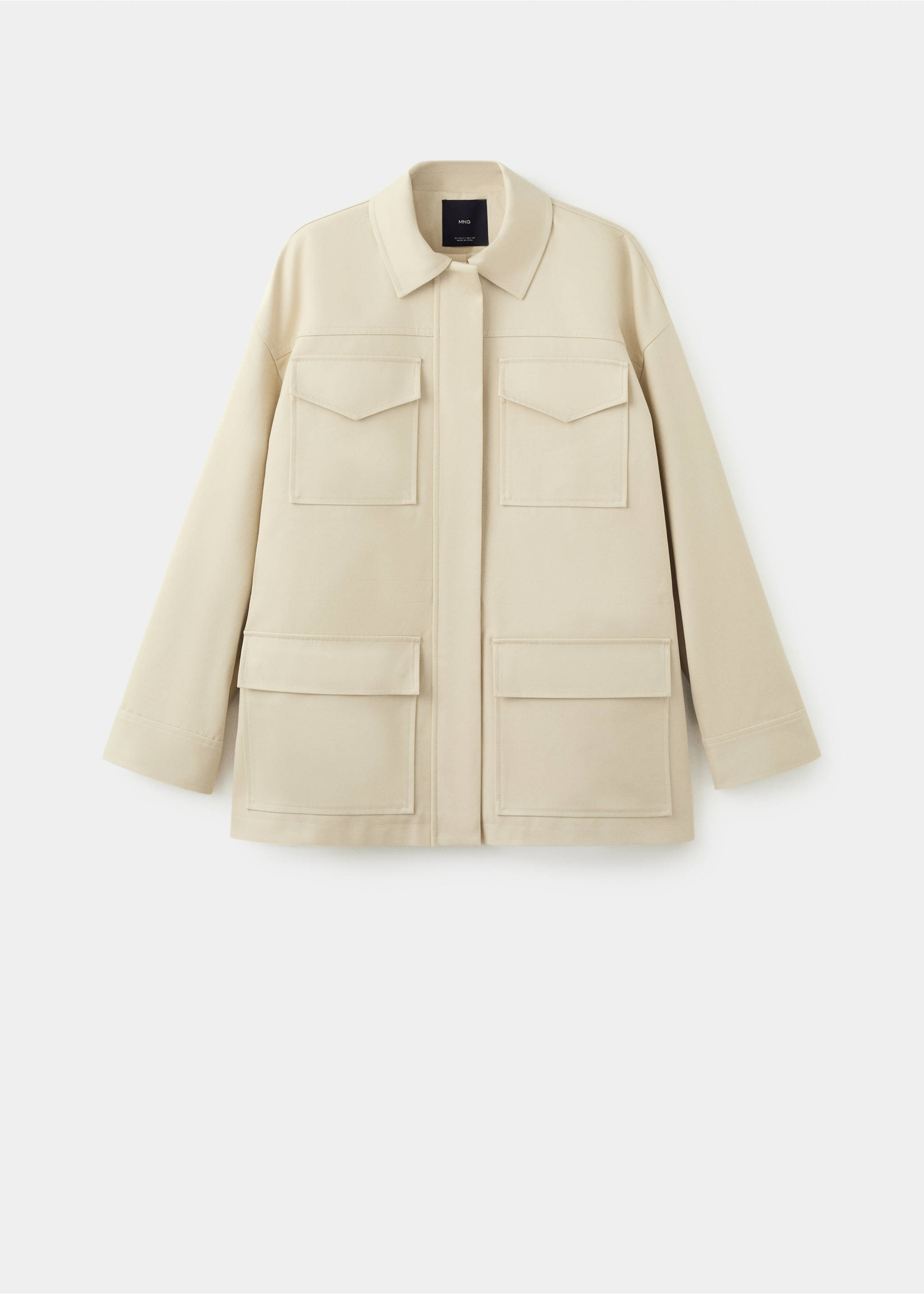 Oversized parka with pockets - Article without model, Ecru. Ref: 27094780-00.