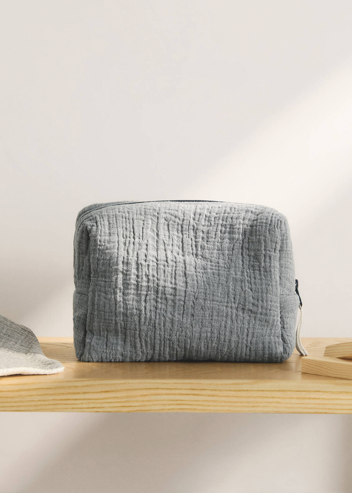 Children's cotton gauze toiletry bag — Grey