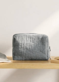 Children's cotton gauze toiletry bag — Grey 1