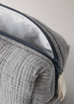 Children's cotton gauze toiletry bag — Grey 4