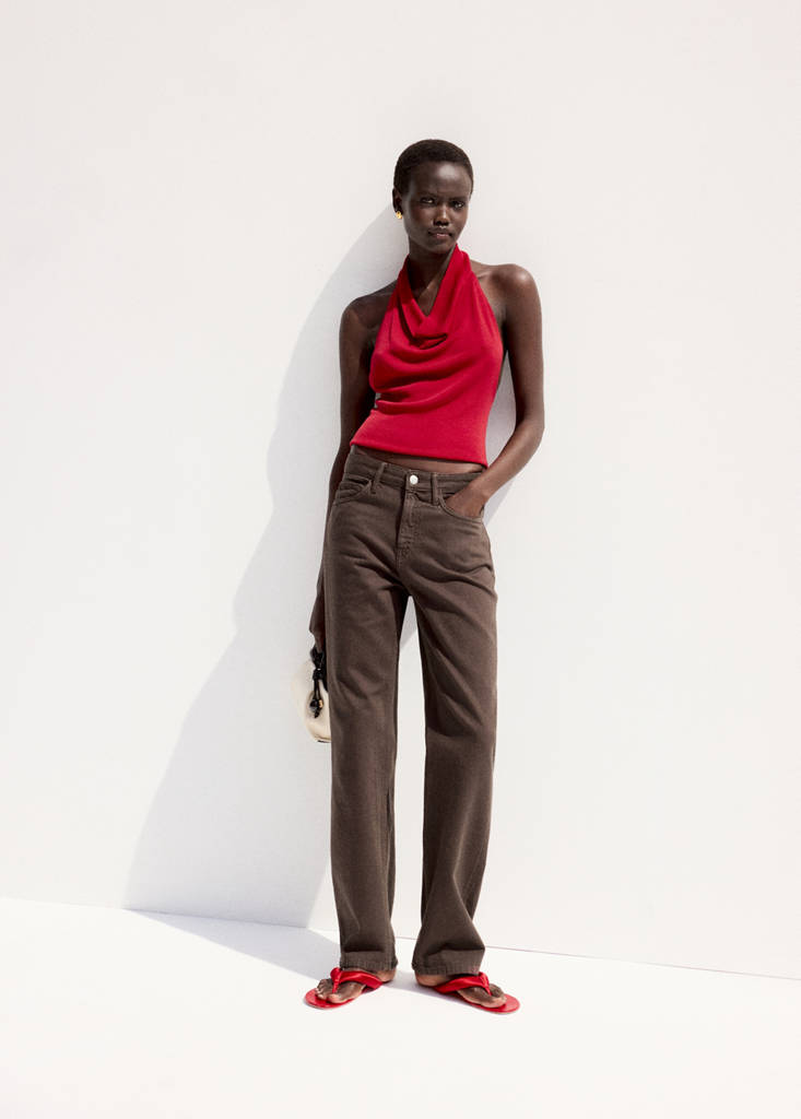 Matilda high-rise straight jeans — Chocolate