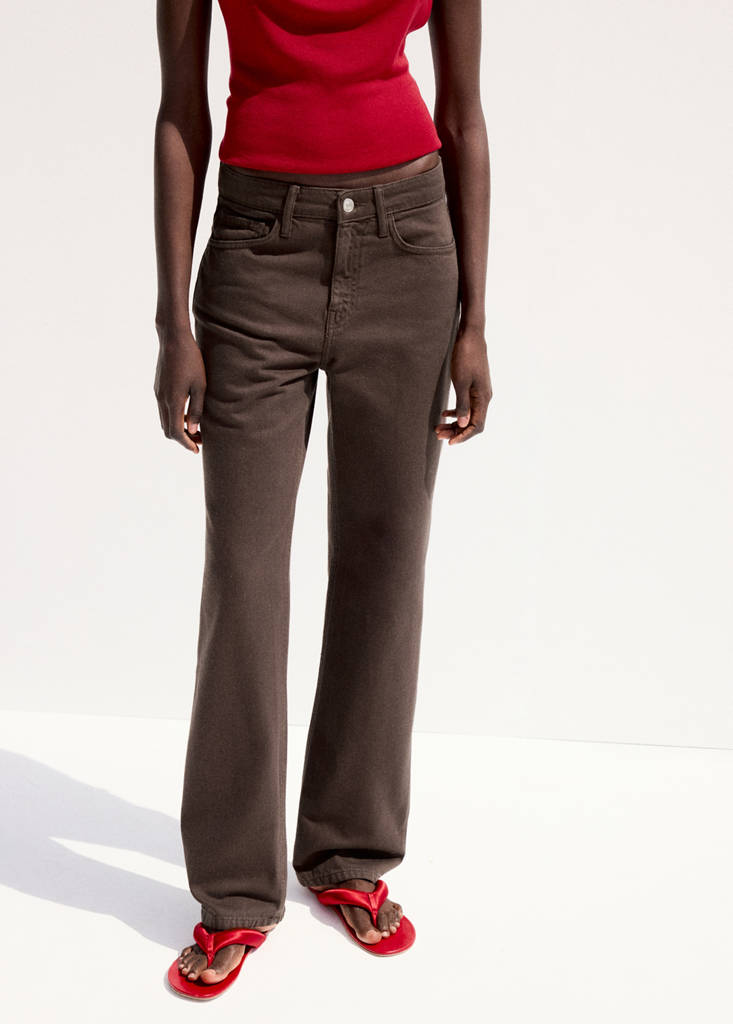 Matilda high-rise straight jeans — Chocolate