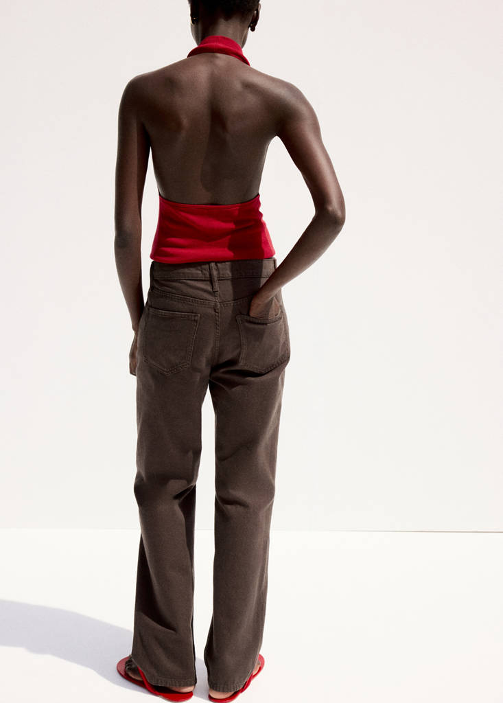 Matilda high-rise straight jeans — Chocolate