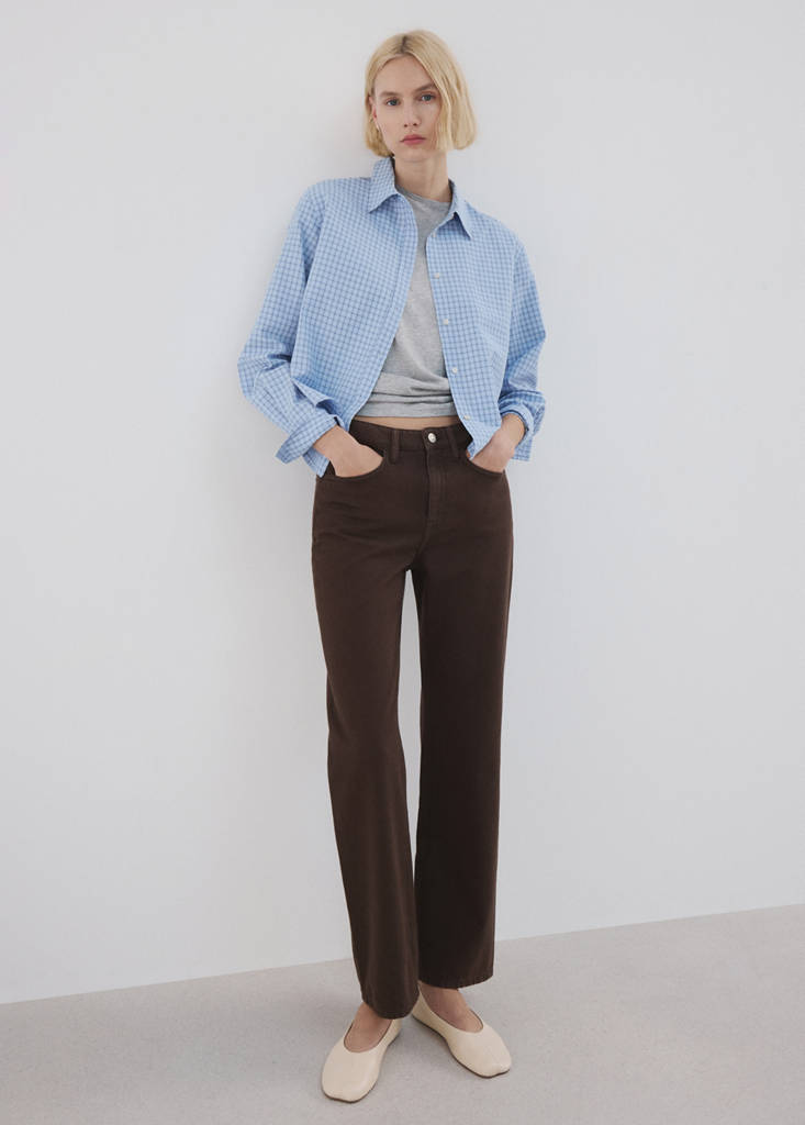 Matilda high-rise straight jeans — Chocolate