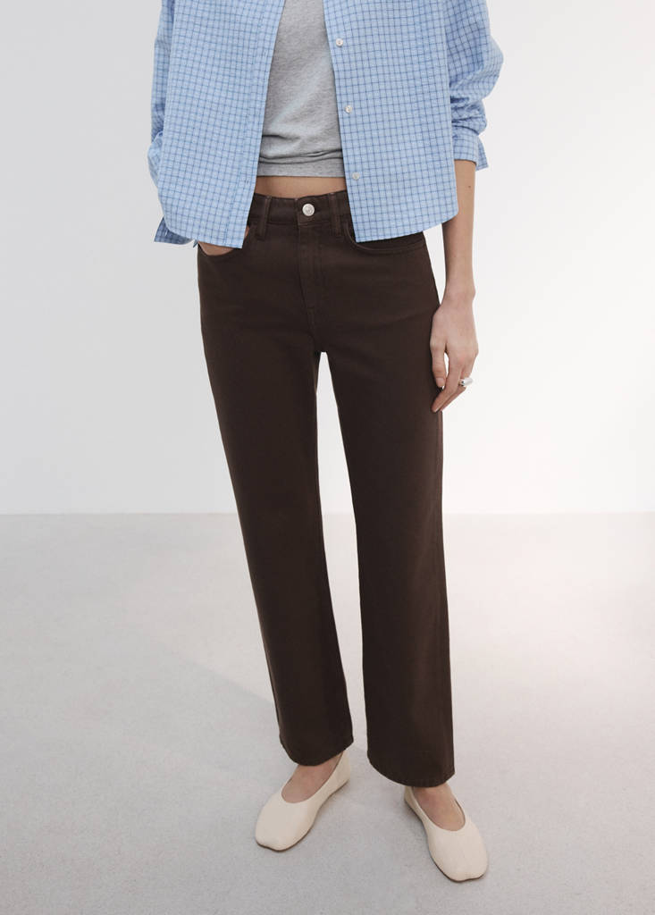 Matilda high-rise straight jeans — Chocolate