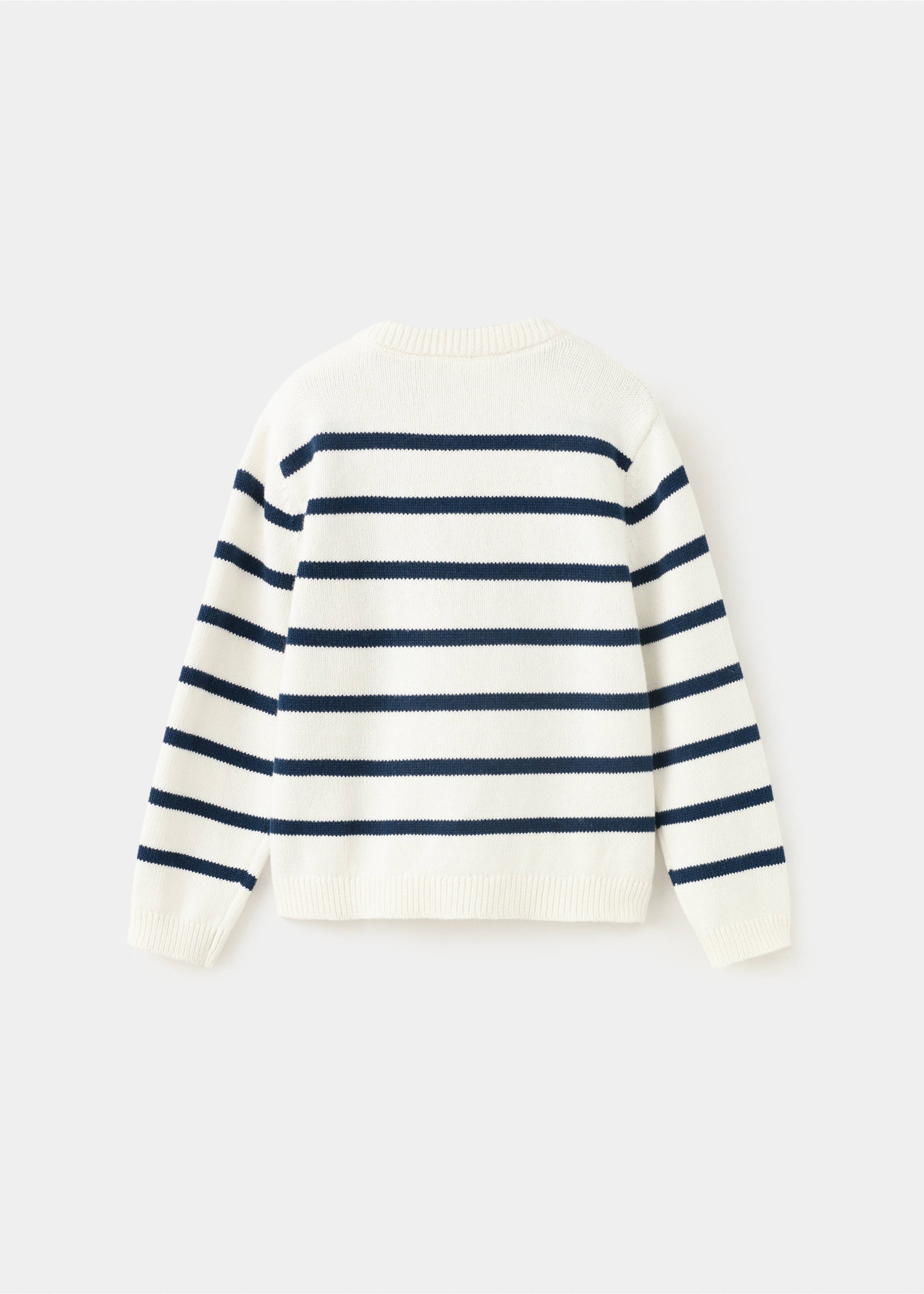 Pulover din tricot cu dungi - Spatele articolului, Alb-murdar. Ref: 27095149-00.