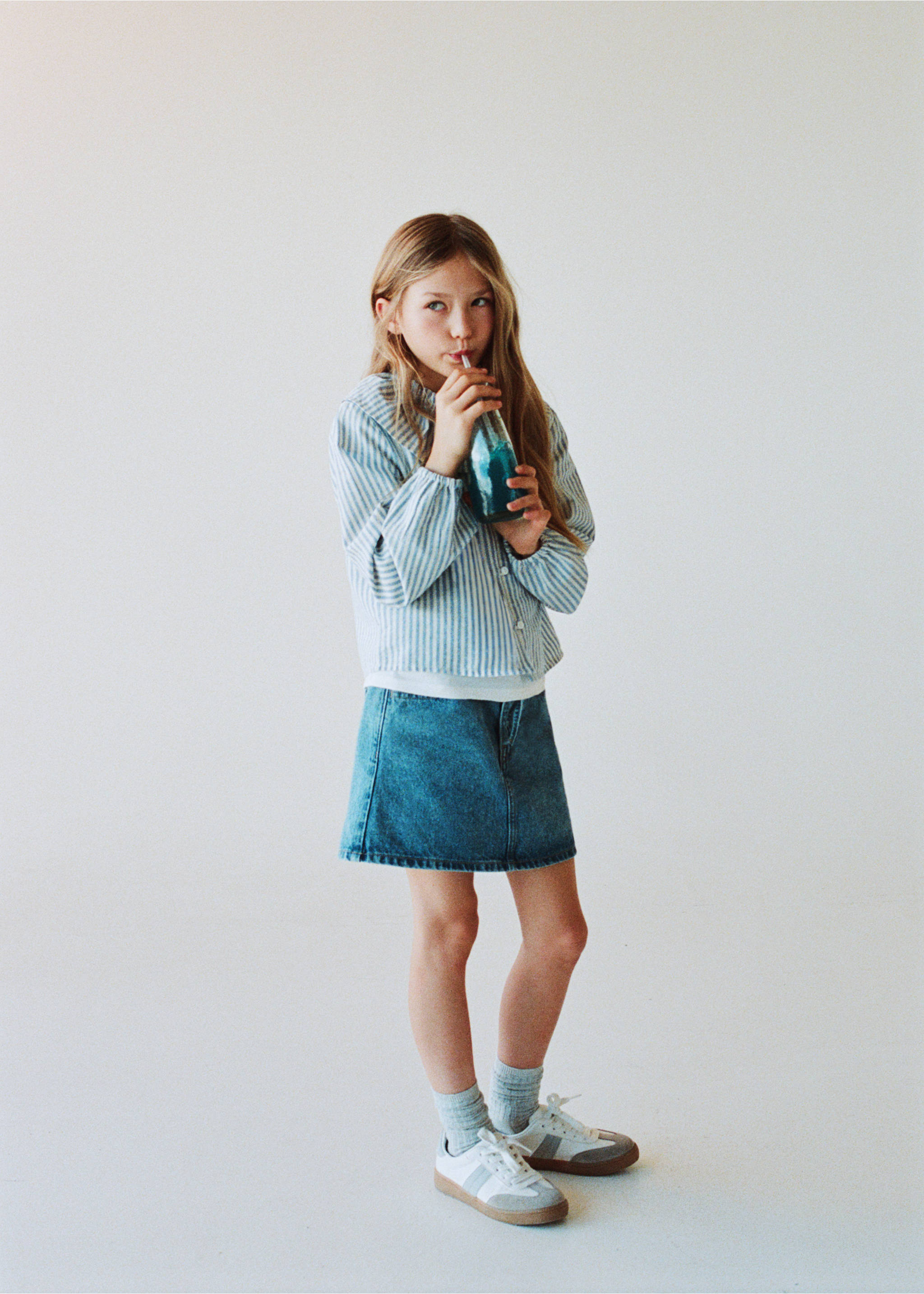 Chemise babydoll rayures - Détail de l'article 6, Bleu. Ref: 27095152-00.