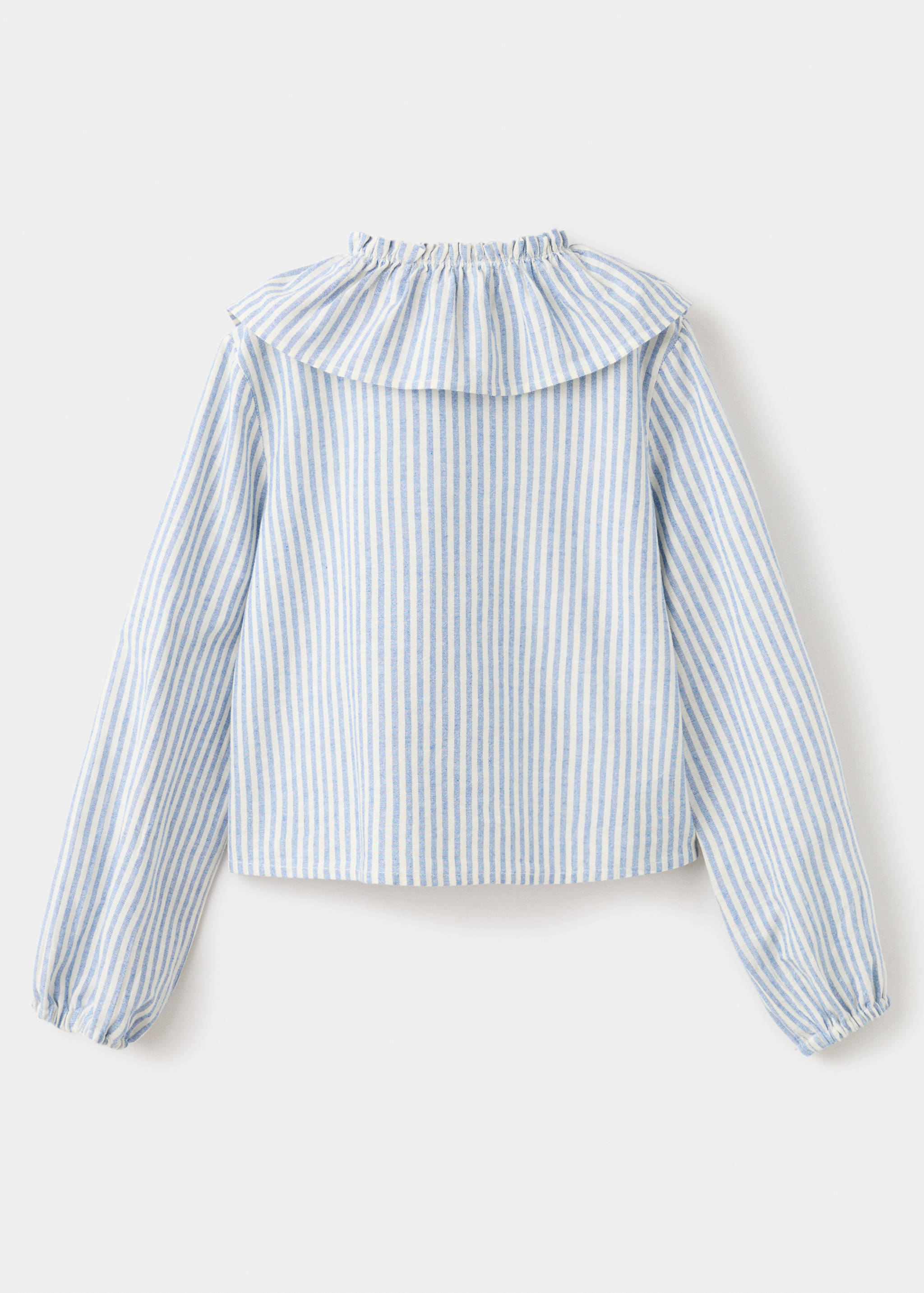 Рубашка с круглым отложным воротником в полоску - Обратная сторона изделия