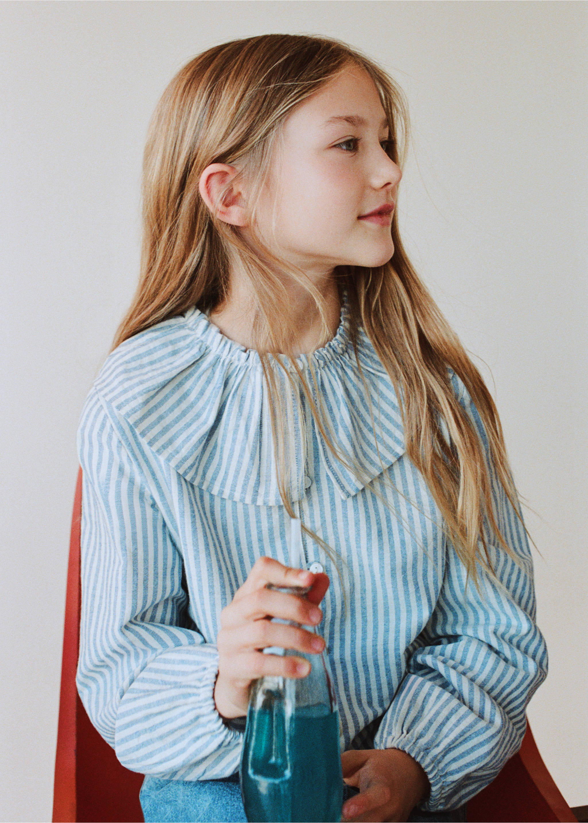 Camisa babydoll rayas - Detalle del artículo 5, Azul. Ref: 27095152-00.