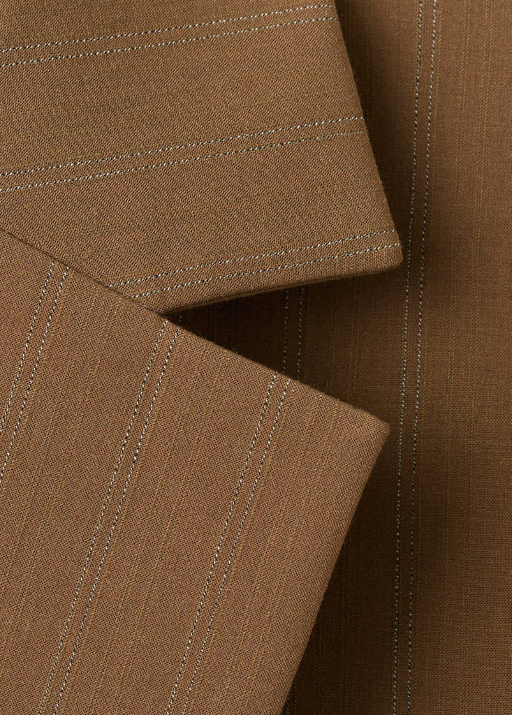 Pinstripe suit blazer — Caramel