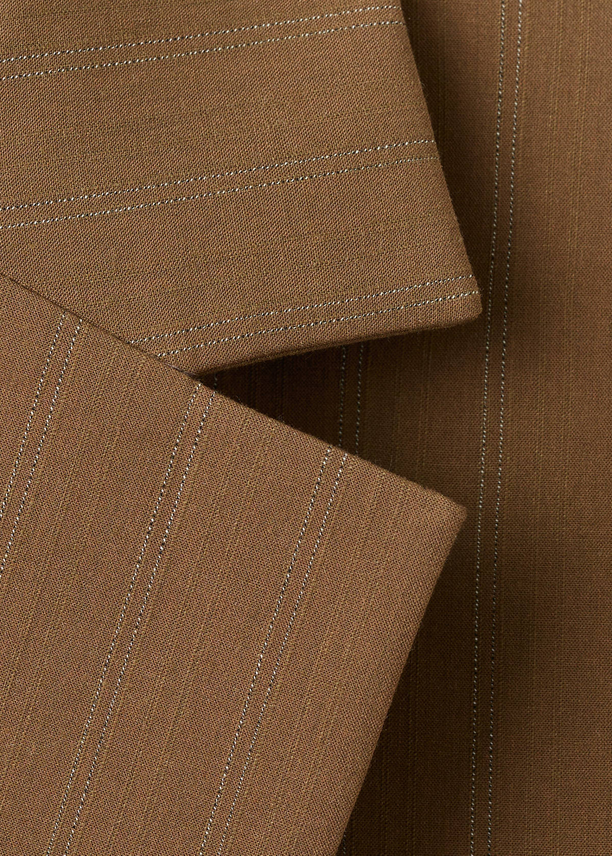 Pinstripe suit blazer — Caramel