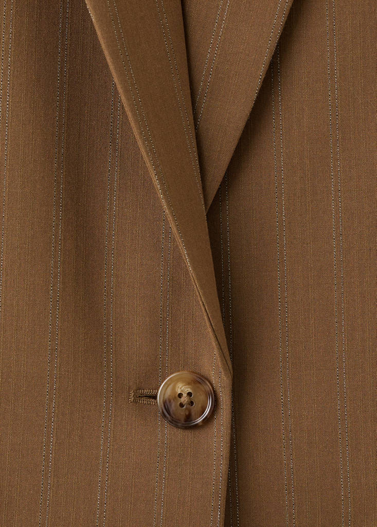 Pinstripe suit blazer — Caramel