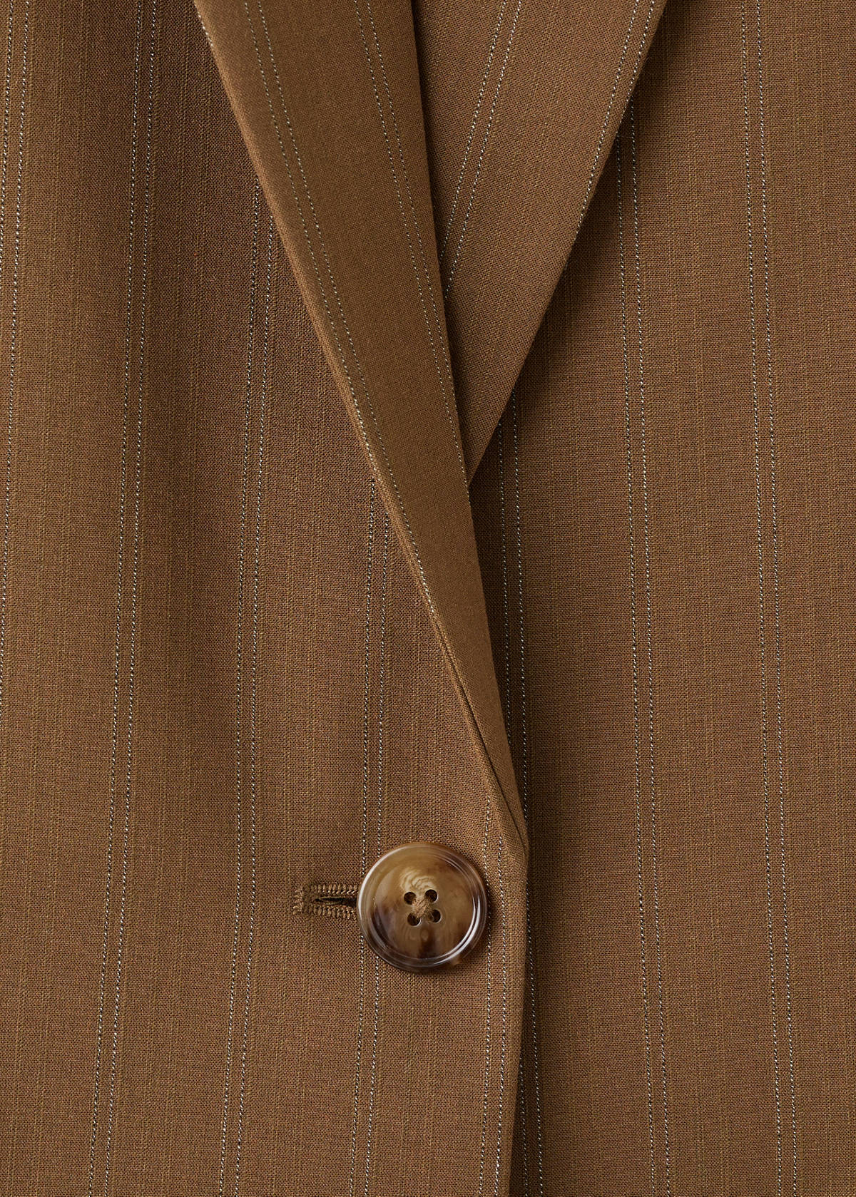 Pinstripe suit blazer — Caramel