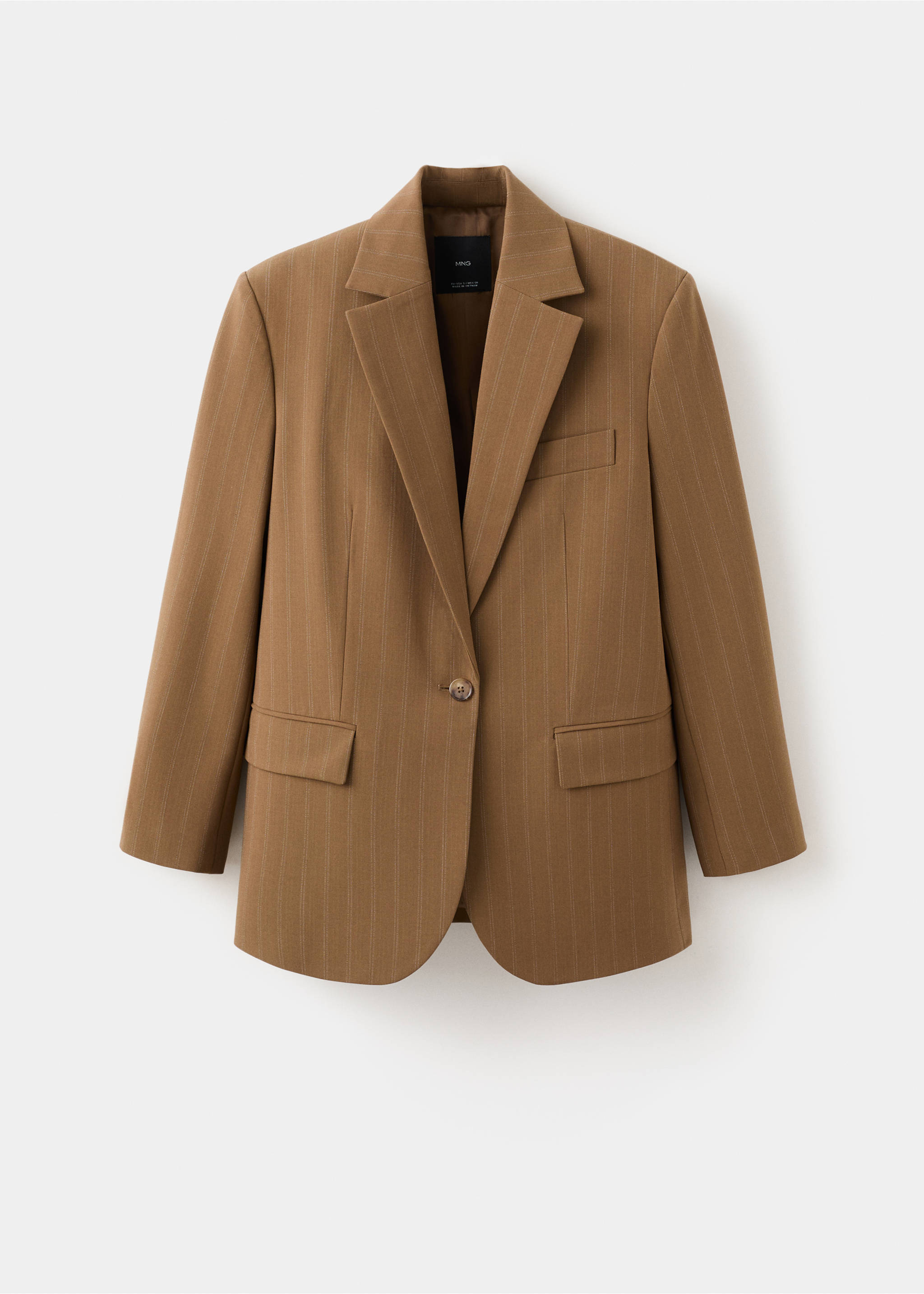 Pinstripe suit blazer - Article without model, Caramel. Ref: 27095155-00.