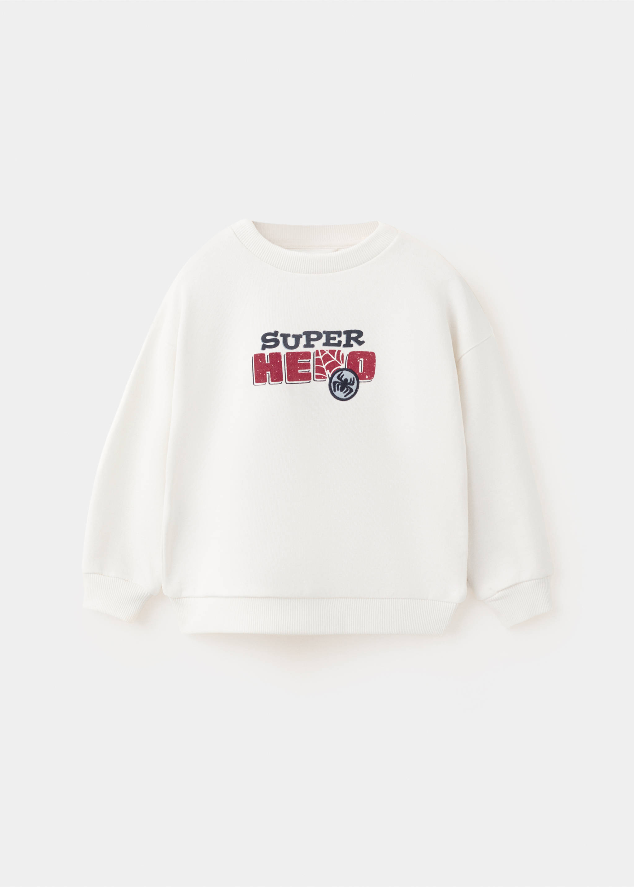 Sweat en coton Spidey - Article sans modèle, Blanc cassé. Ref: 27095157-00.
