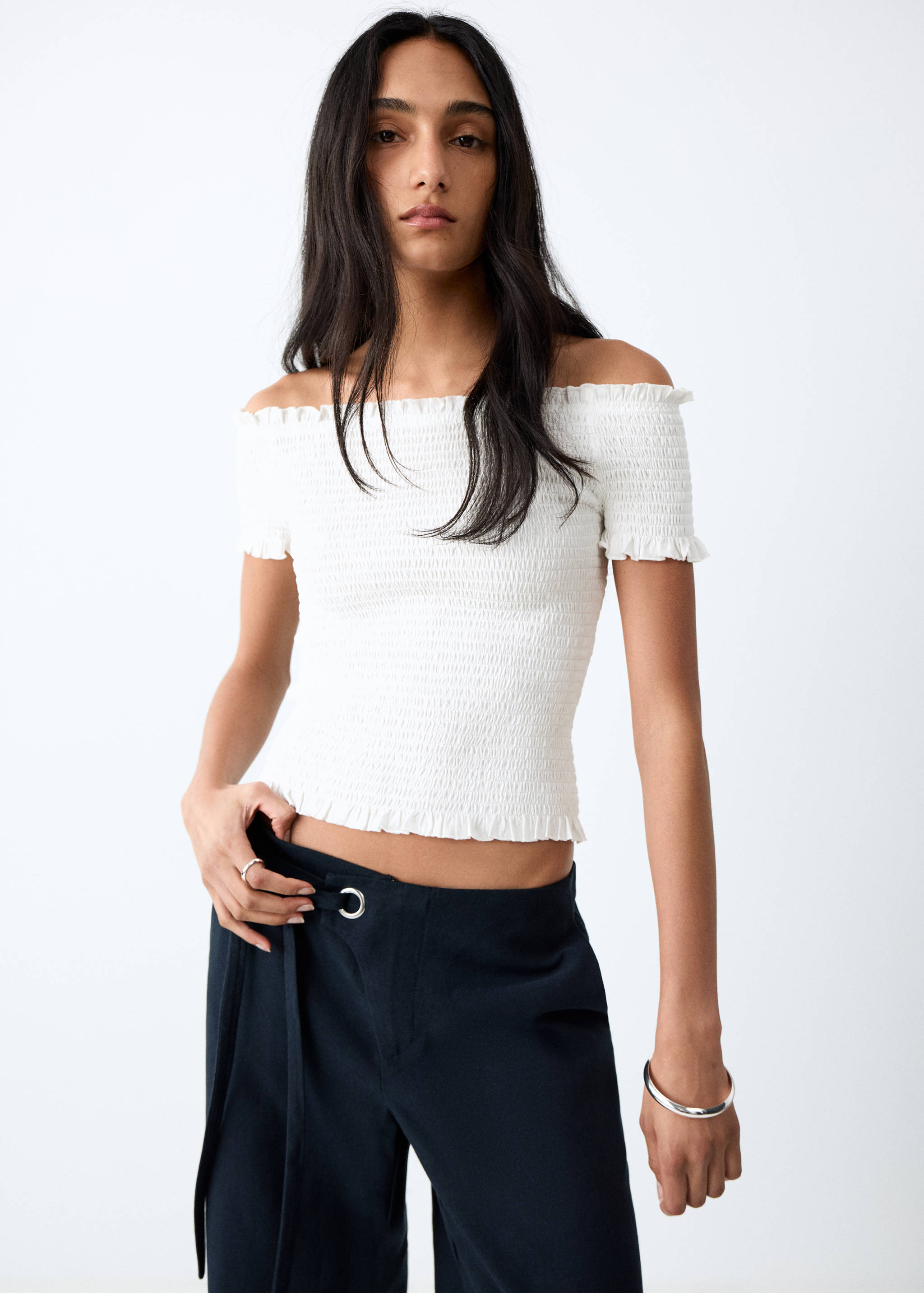Draped crop top - Medium plane